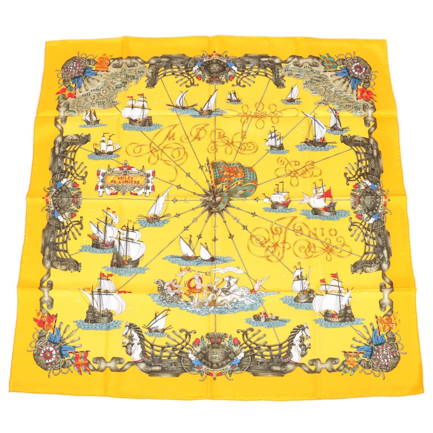 Hermès Paris "Voiles de Lumiere" Silk Scarf