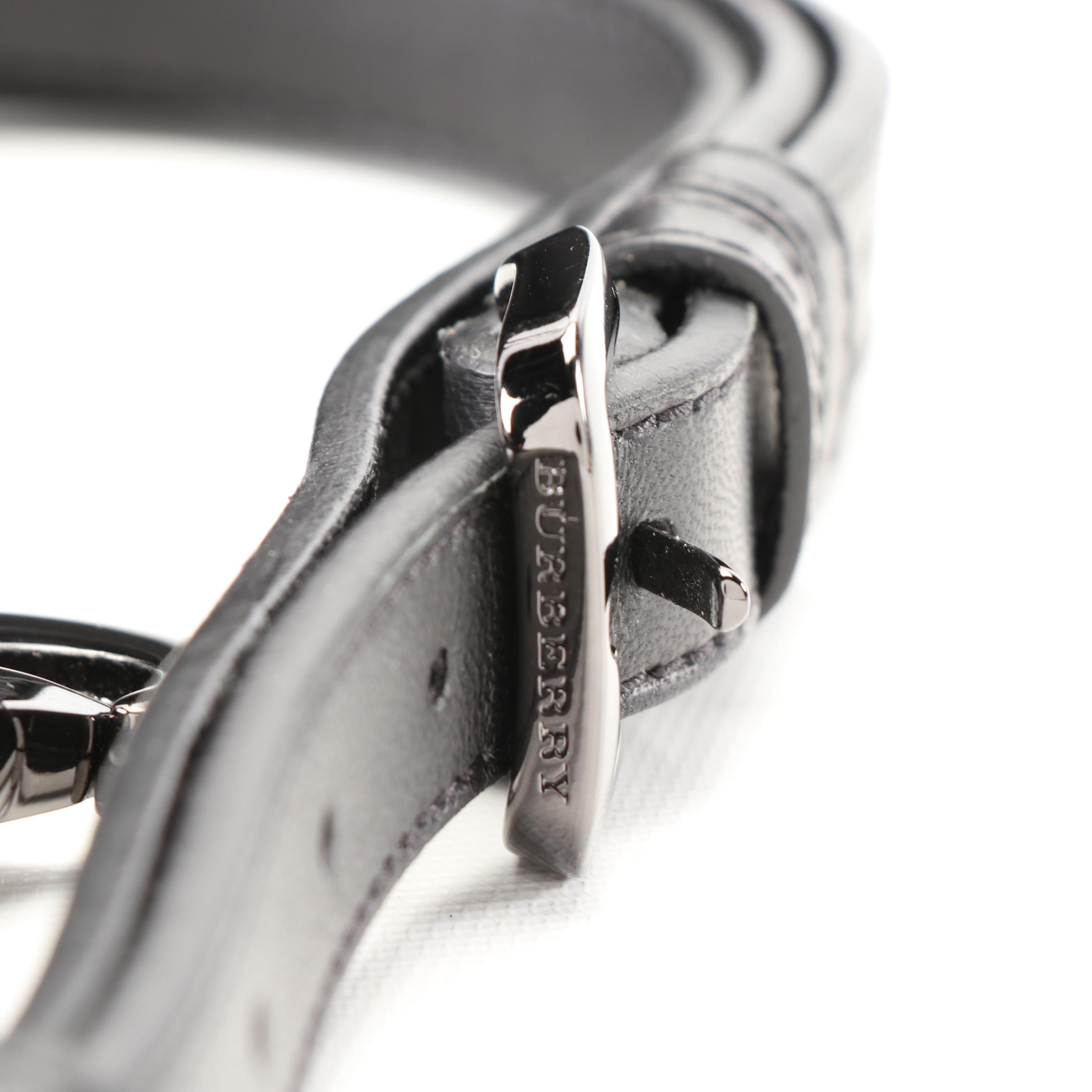 Burberry Lowry Black Ruffled Leather Shoulder Bag with Detachable Strap