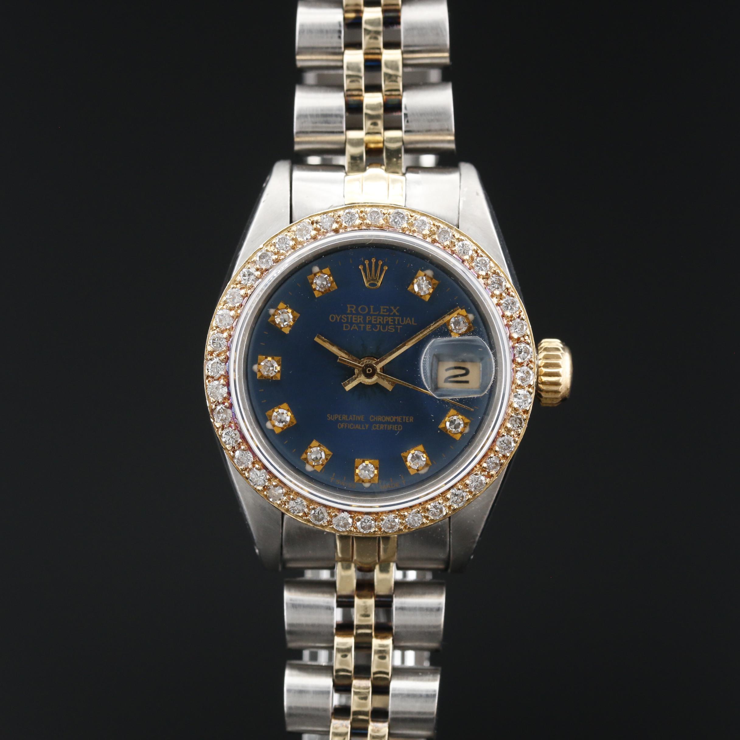 1981 Rolex Datejust  14K , 18K and Stainless Steel Diamond Automatic Watch