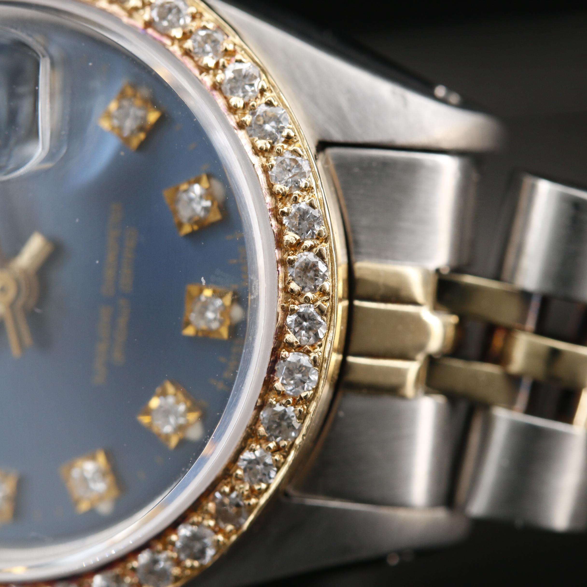 1981 Rolex Datejust  14K , 18K and Stainless Steel Diamond Automatic Watch