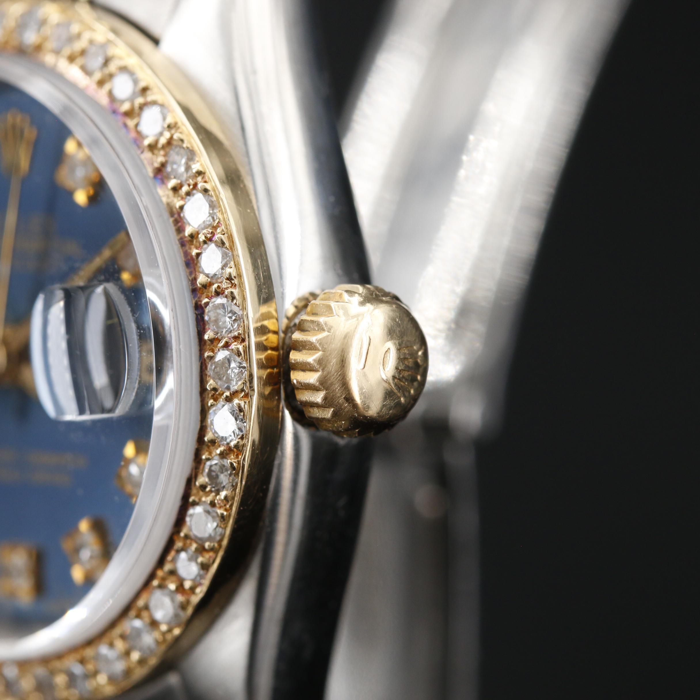 1981 Rolex Datejust  14K , 18K and Stainless Steel Diamond Automatic Watch