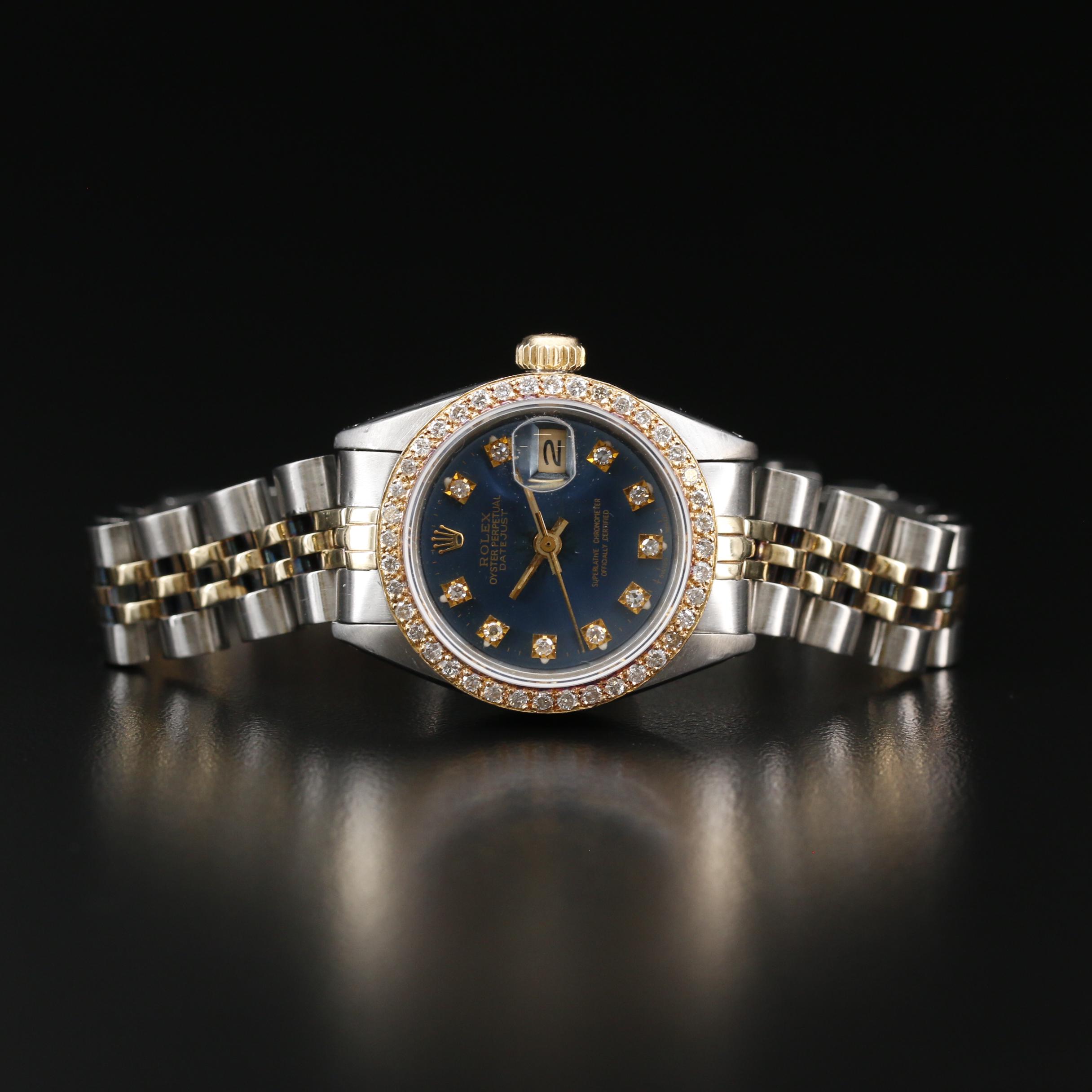 1981 Rolex Datejust  14K , 18K and Stainless Steel Diamond Automatic Watch