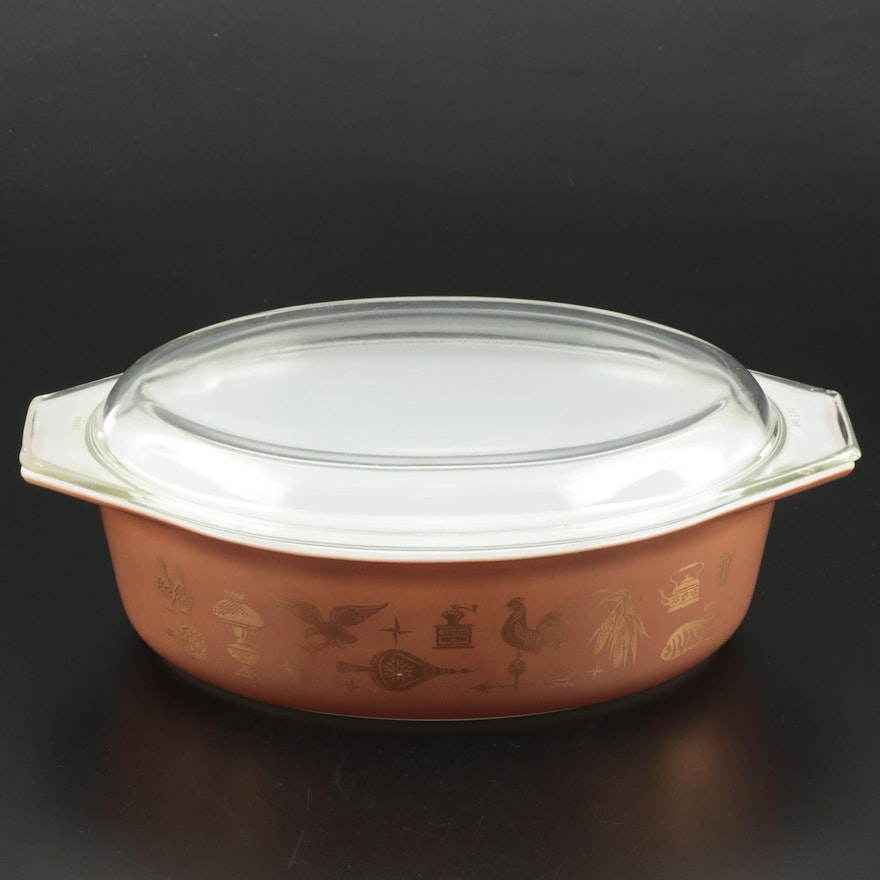 Pyrex "Early American" Oval Casserole Dish, 1962–1971