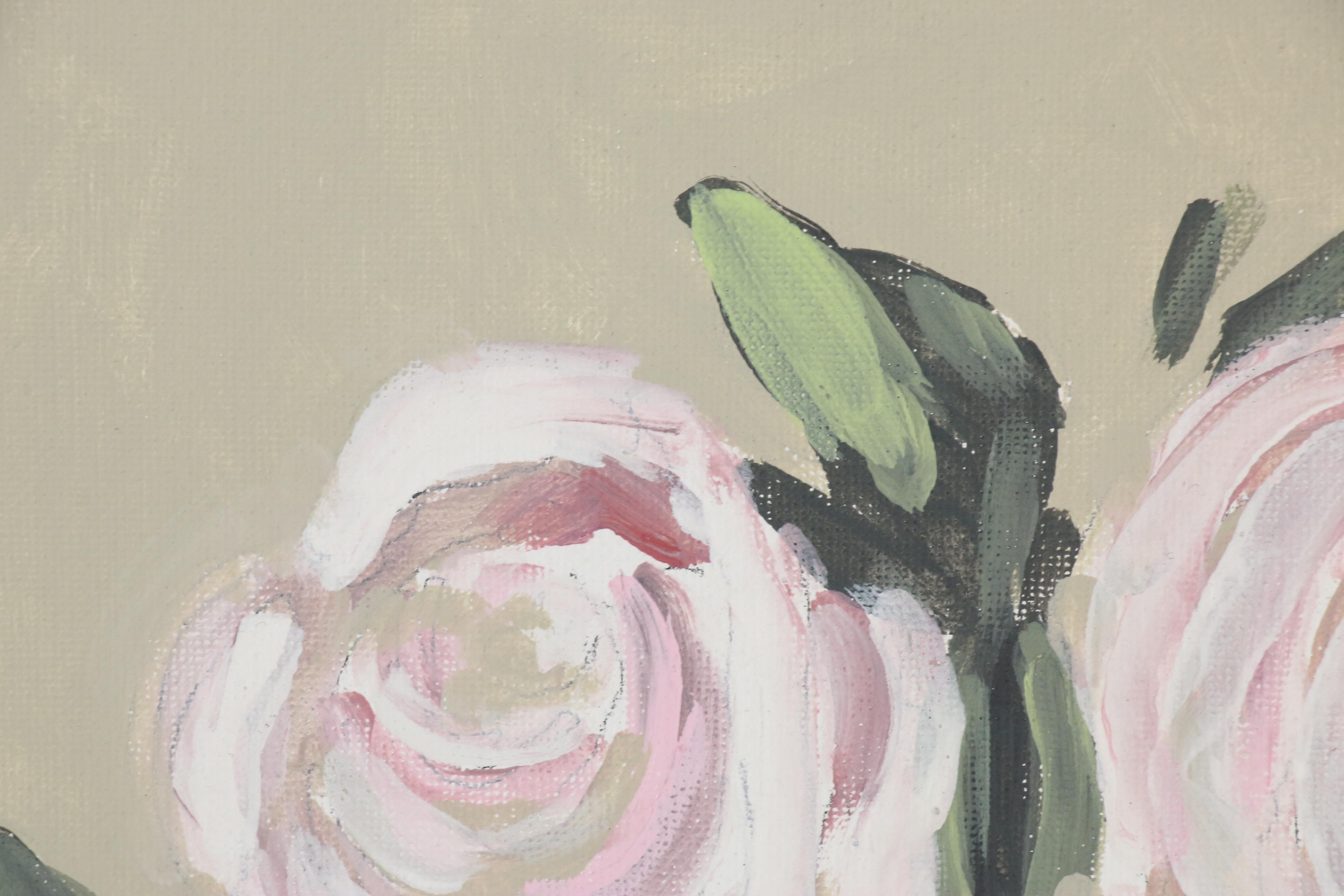 Portrait Acrylic Painting of Figure with Floral Headdress