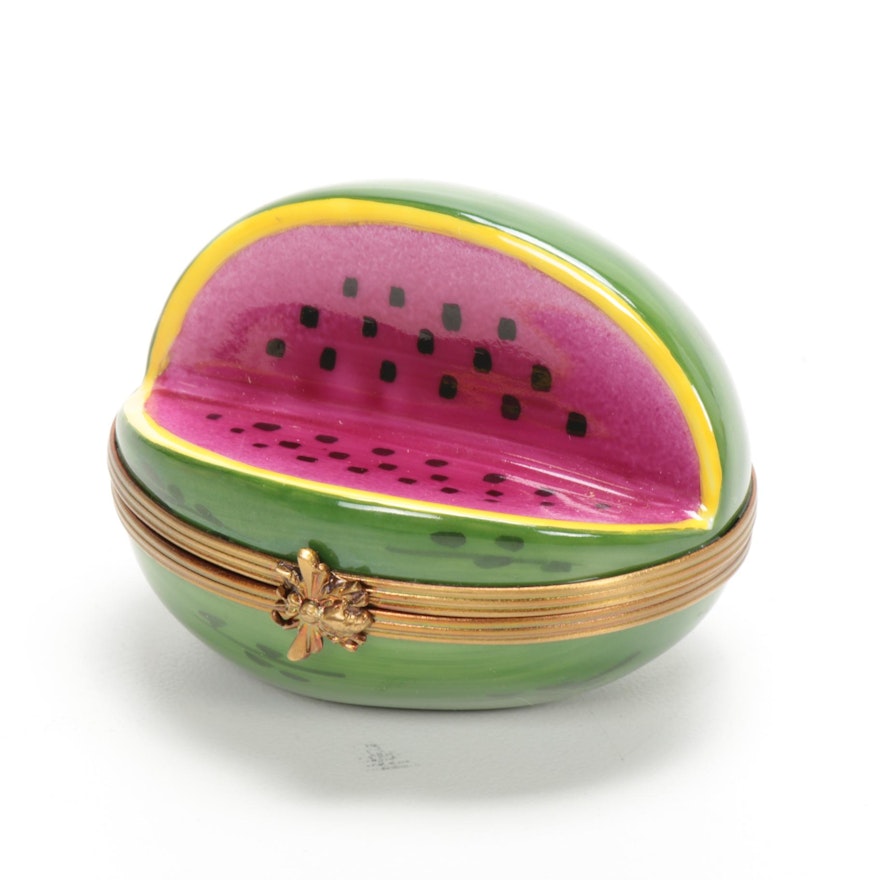 Rochard Hand-Painted Porcelain Watermelon Limoges Box