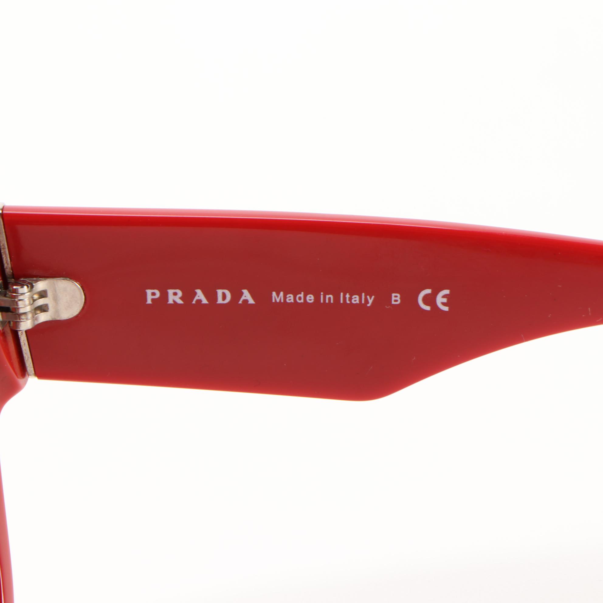 Prada SPR22Q Embellished Red Sunglasses with Case