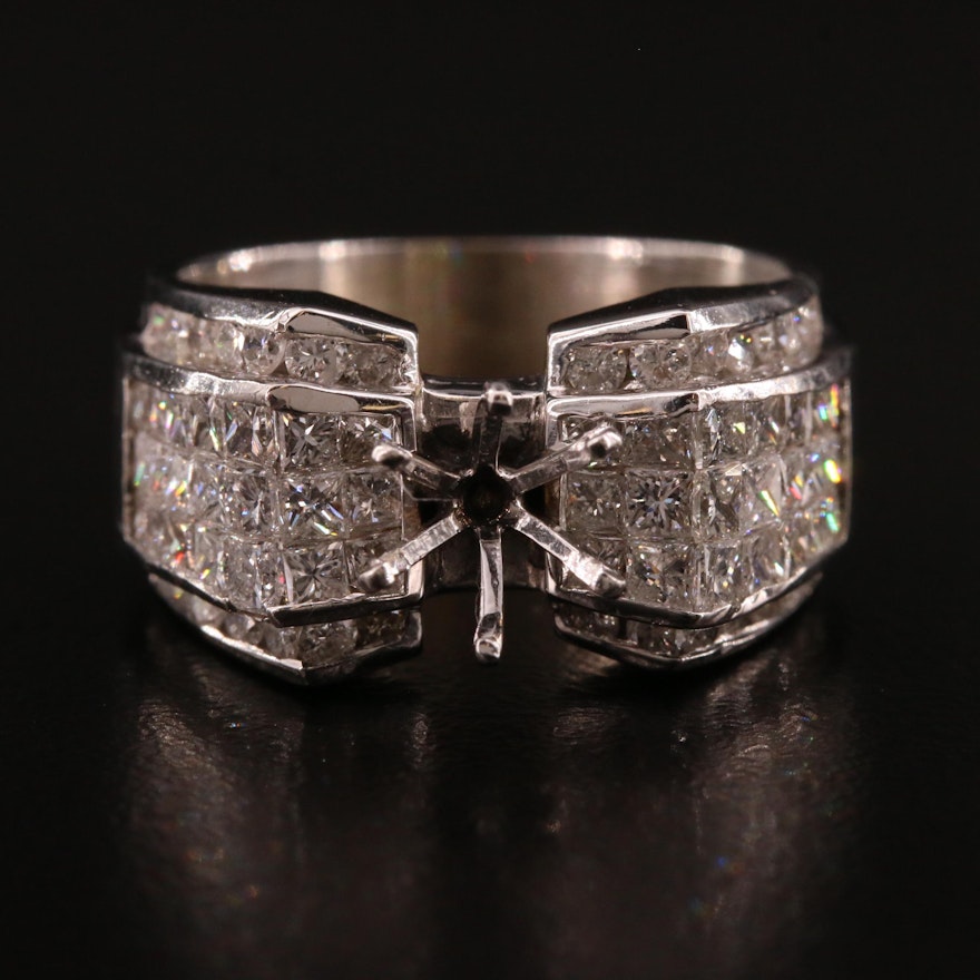 18K 2.24 CTW Diamond Semi-Mount Ring