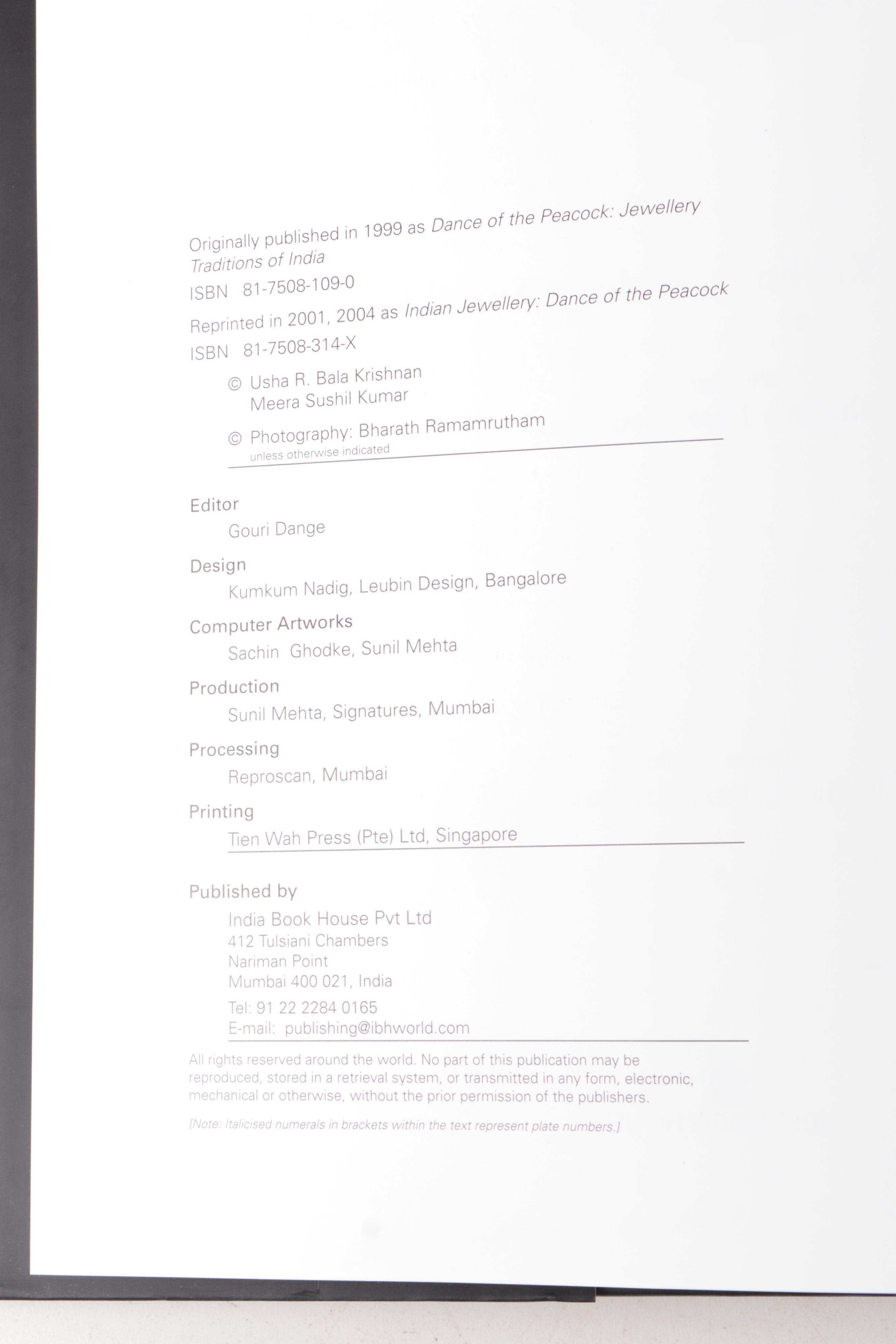 "Maharajas' Jewels" and "Indian Jewellery: Dance of the Peacock" Books