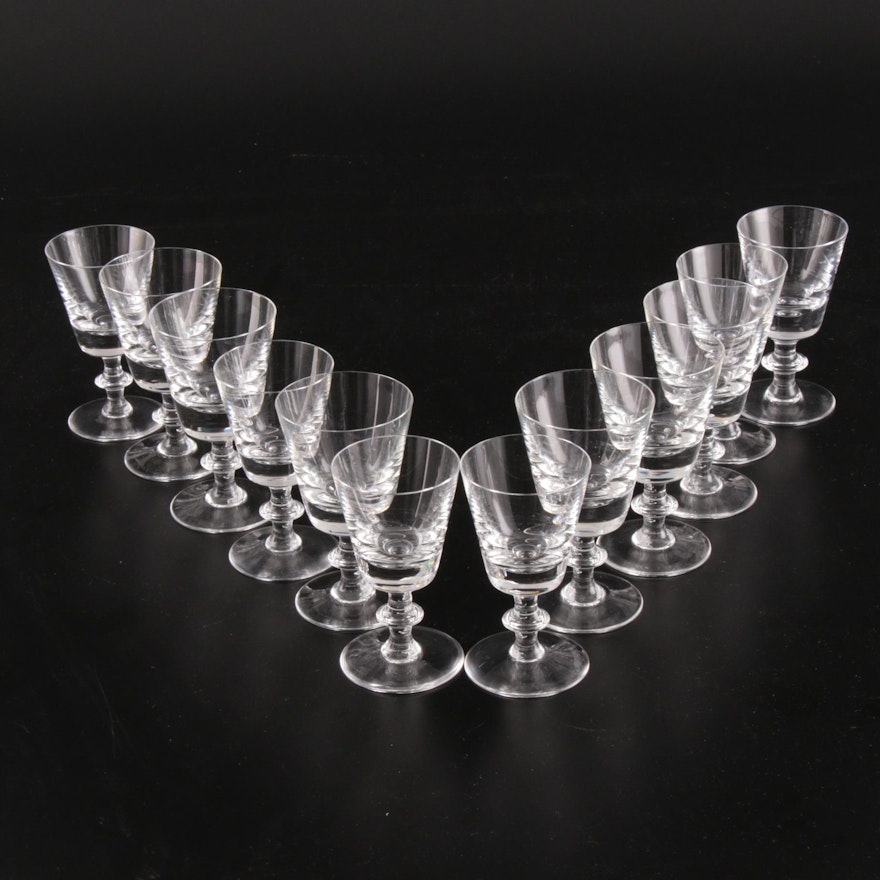 Val St Lambert Crystal "State Plain" Red Wine Glasses