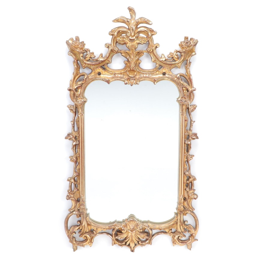 Rococo Revival Style Gilt Composite Wall Mirror, Mid to Late 20th Century