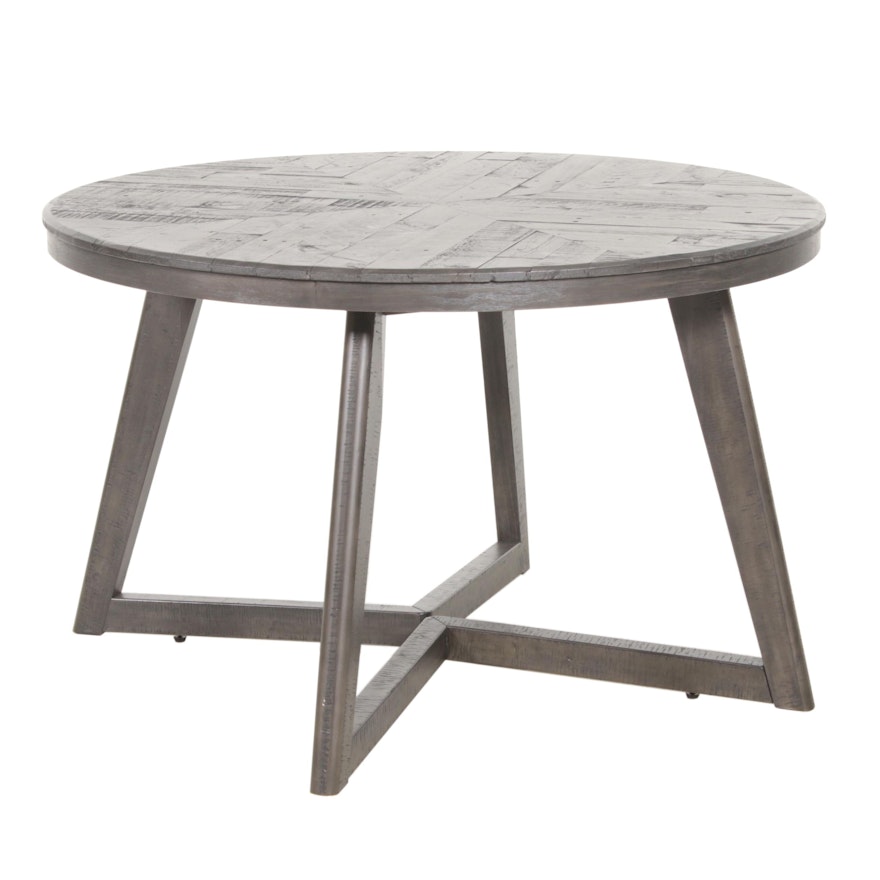 Ashley Furniture "Besteneer" Round Wood Dining Table in Charcoal Gray Finish