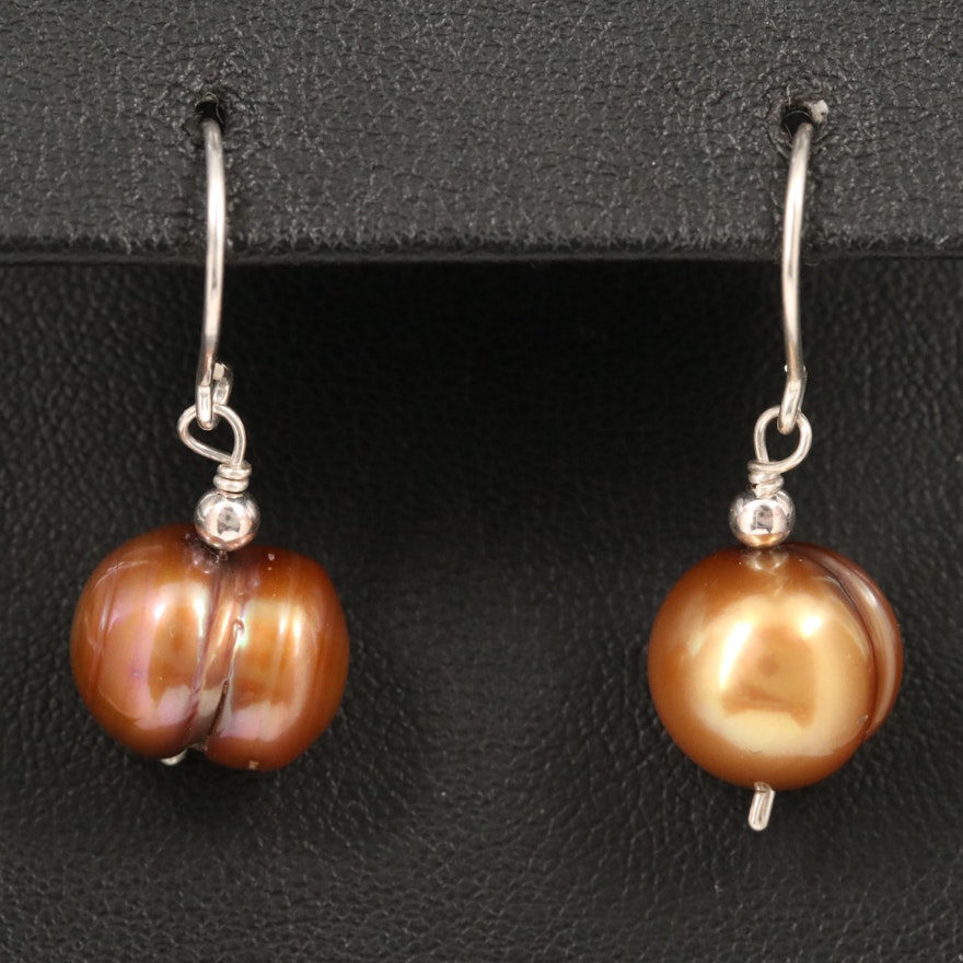 Sterling Silver Cultured Pearl Drop Earrings