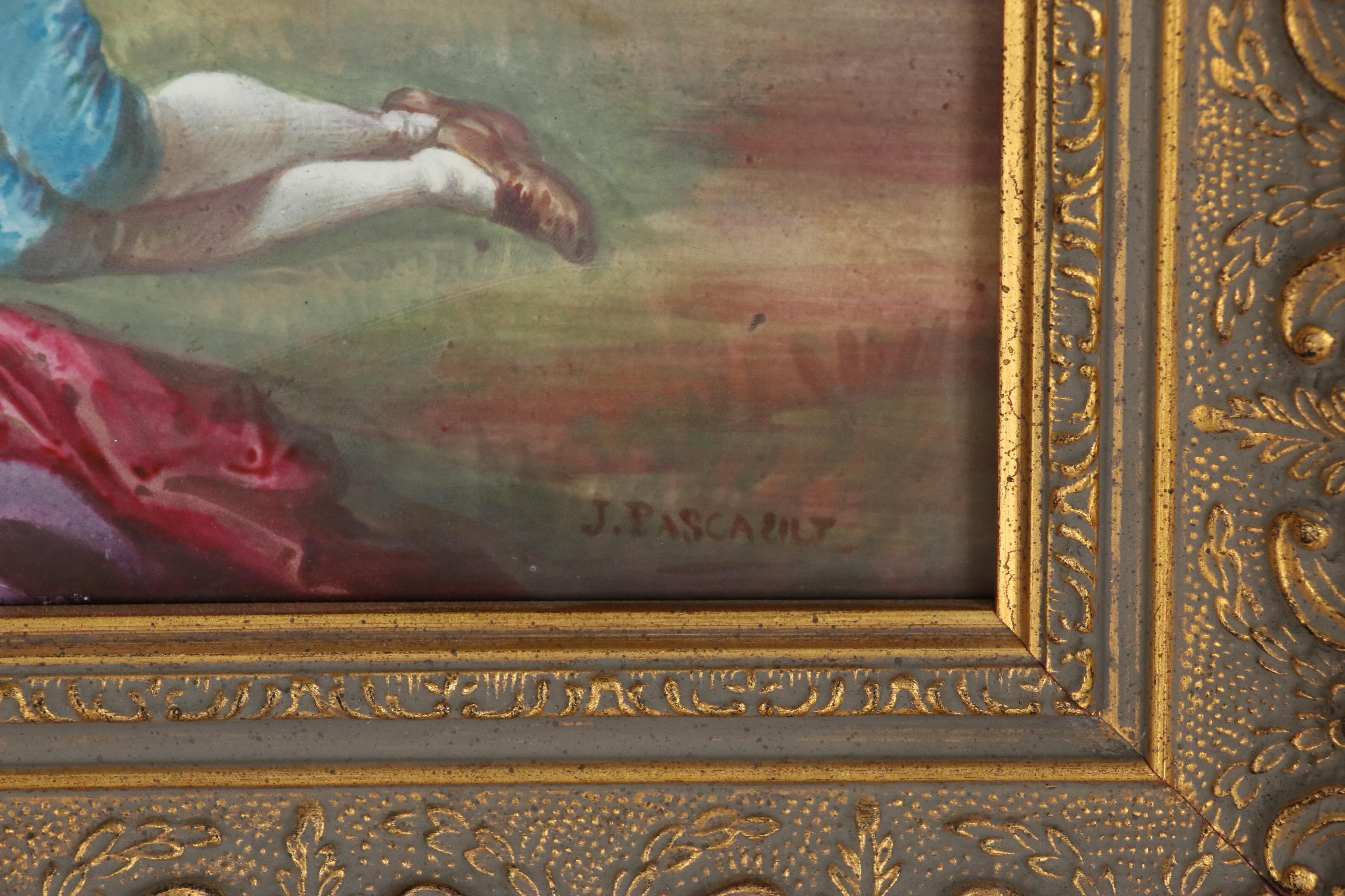 Jean Pascault Hand-Painted Porcelain Plaque, Mid-Late 19th Century