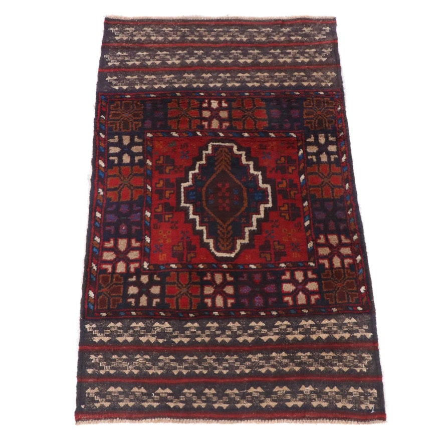 2'11 x 4'8 Hand-Knotted Afghani Tribal Baluch Rug