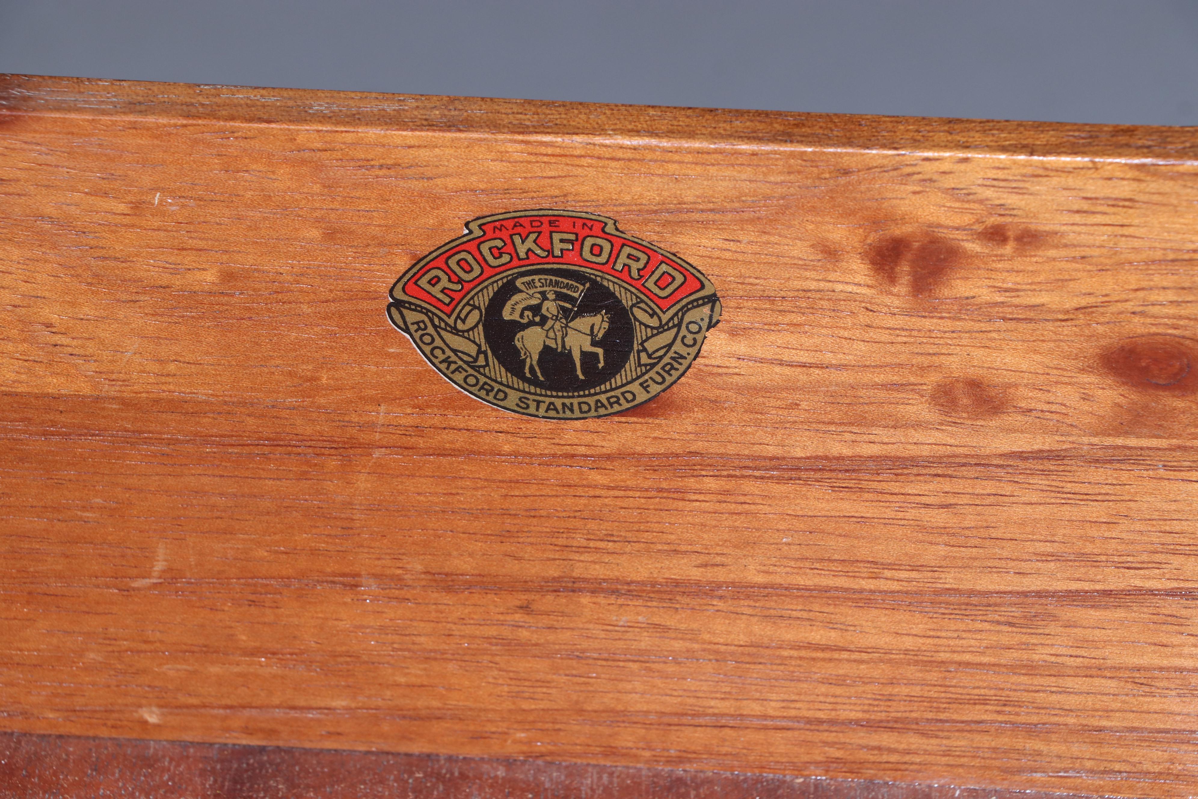 Rockford Furniture Co. Baroque Style Walnut and Marquetry China Cabinet-on-Stand