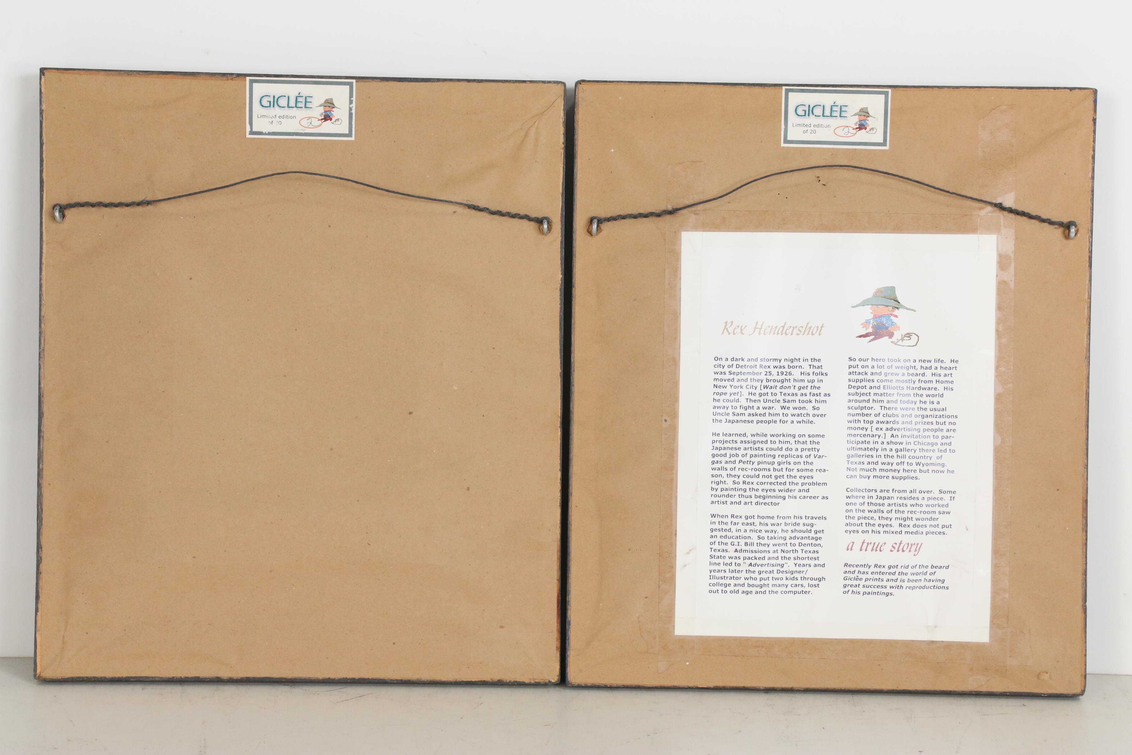 Embellished Giclées after Rex Hendershot of Cowboys