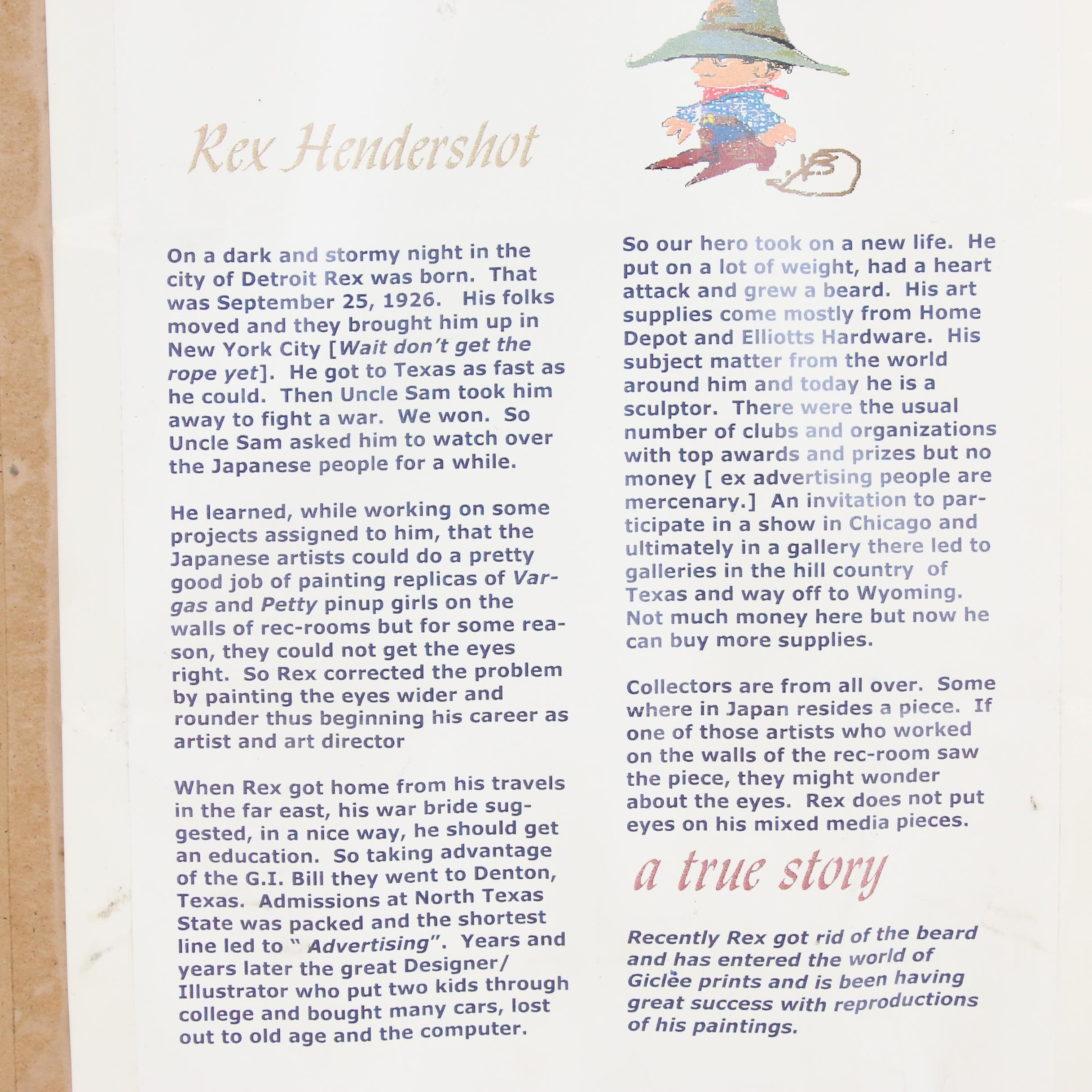 Embellished Giclées after Rex Hendershot of Cowboys