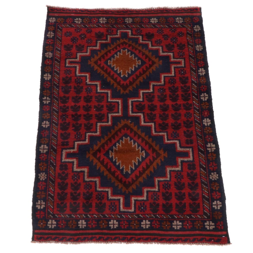 3'0 x 4'5 Hand-Knotted Afghani Tribal Baluch Rug