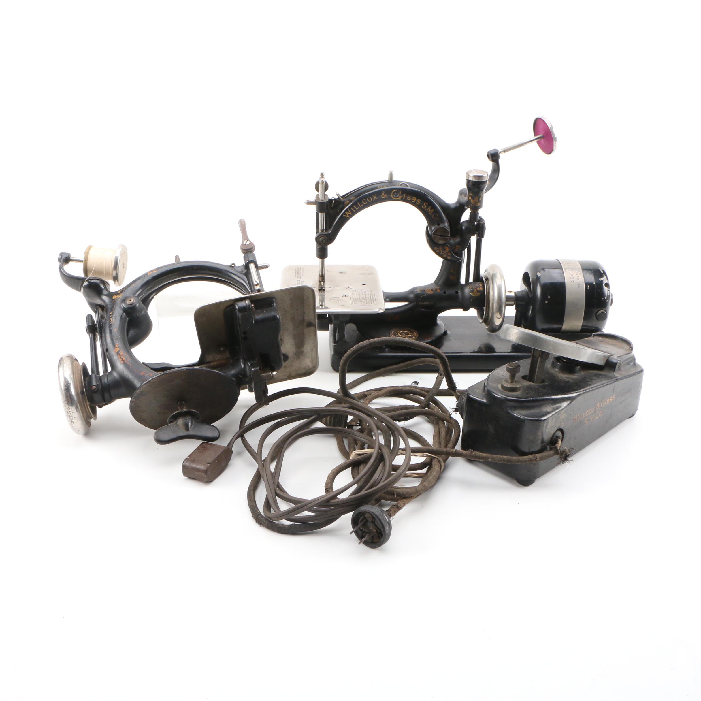 Willcox & Gibbs Sewing Machines and Foot Pedal, Late 19th Century