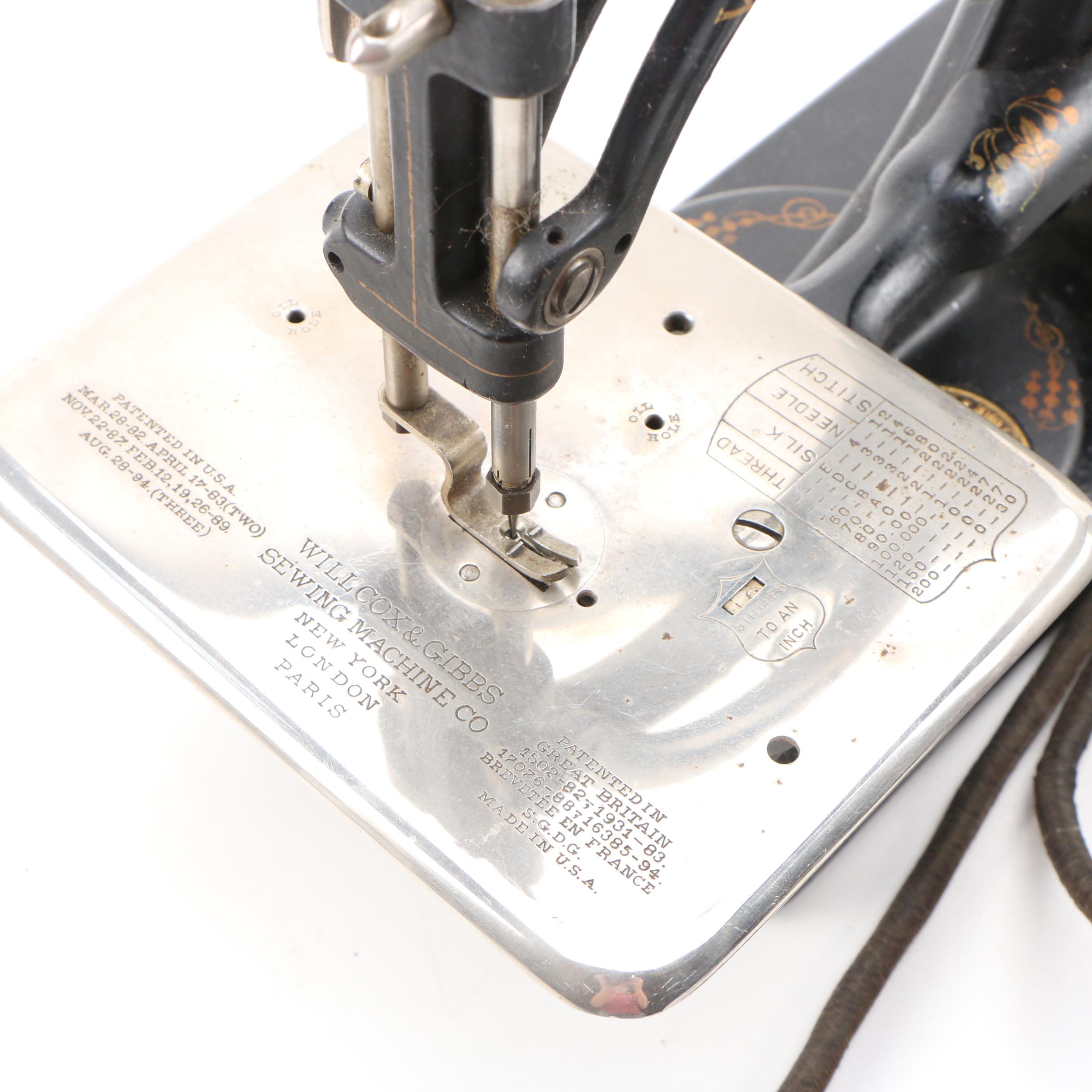 Willcox & Gibbs Sewing Machines and Foot Pedal, Late 19th Century