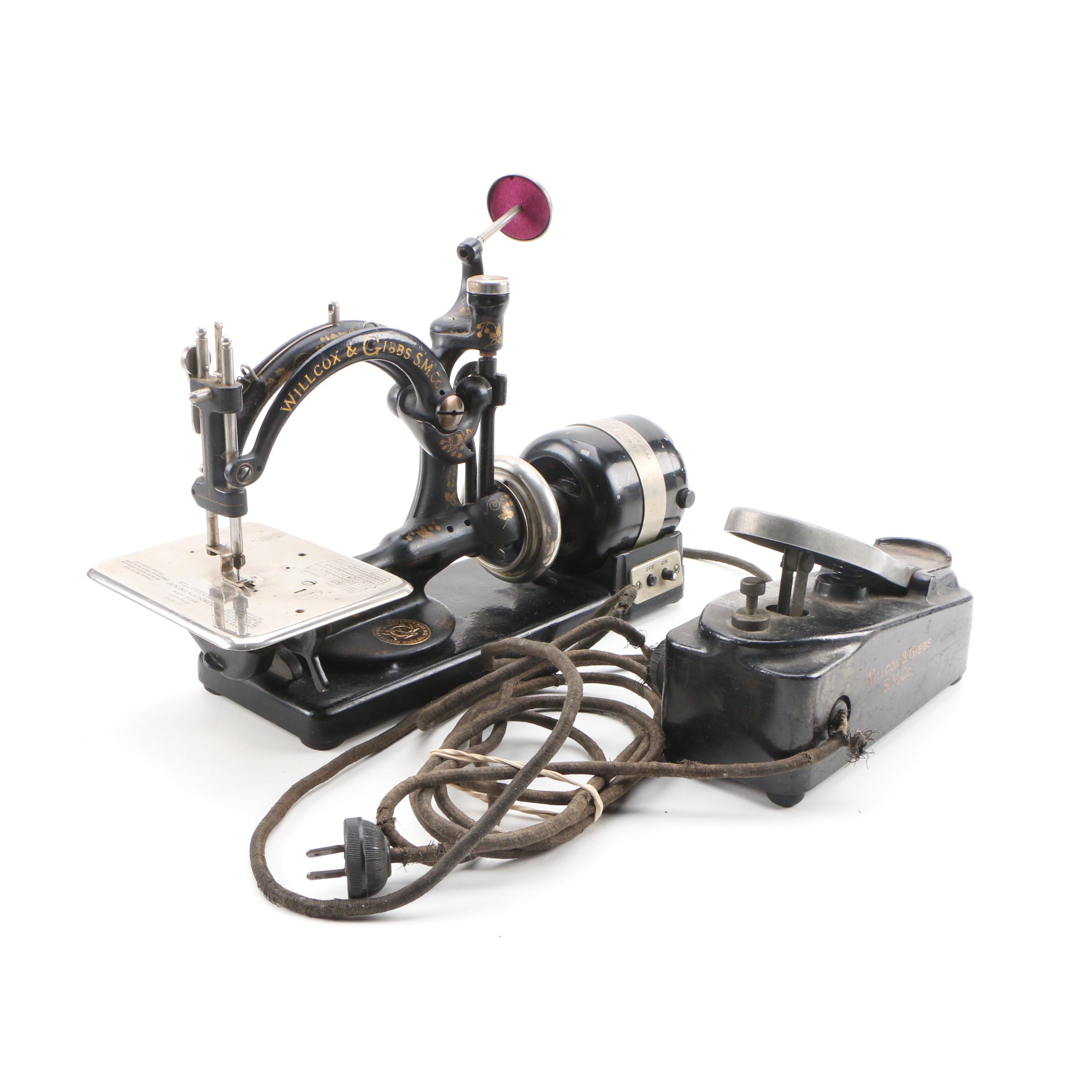 Willcox & Gibbs Sewing Machines and Foot Pedal, Late 19th Century