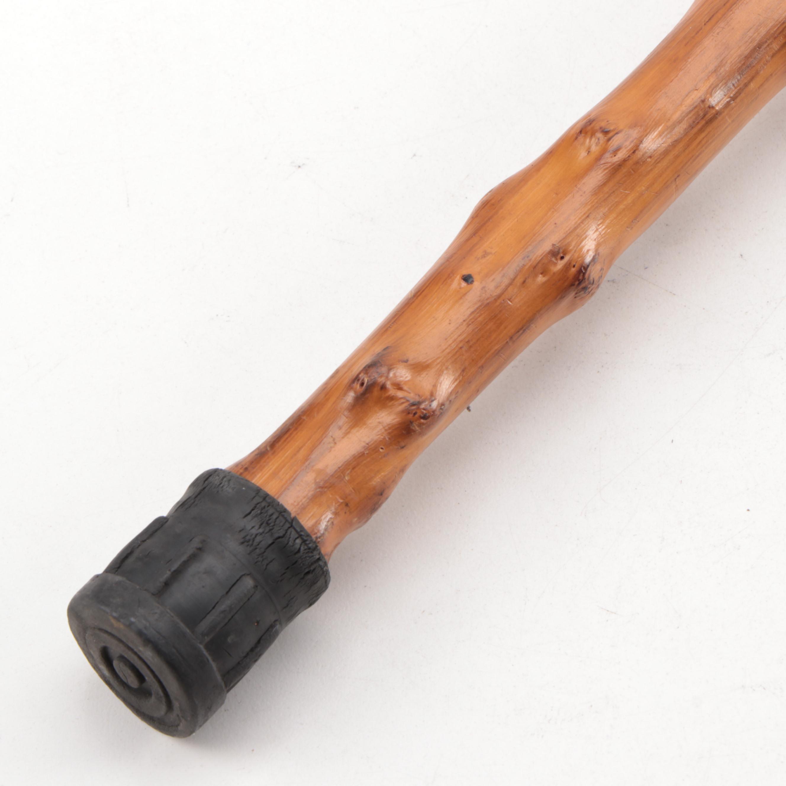 Thorn Wood Gentleman's Walking Stick with Stag Antler Handle, Early 20th C.