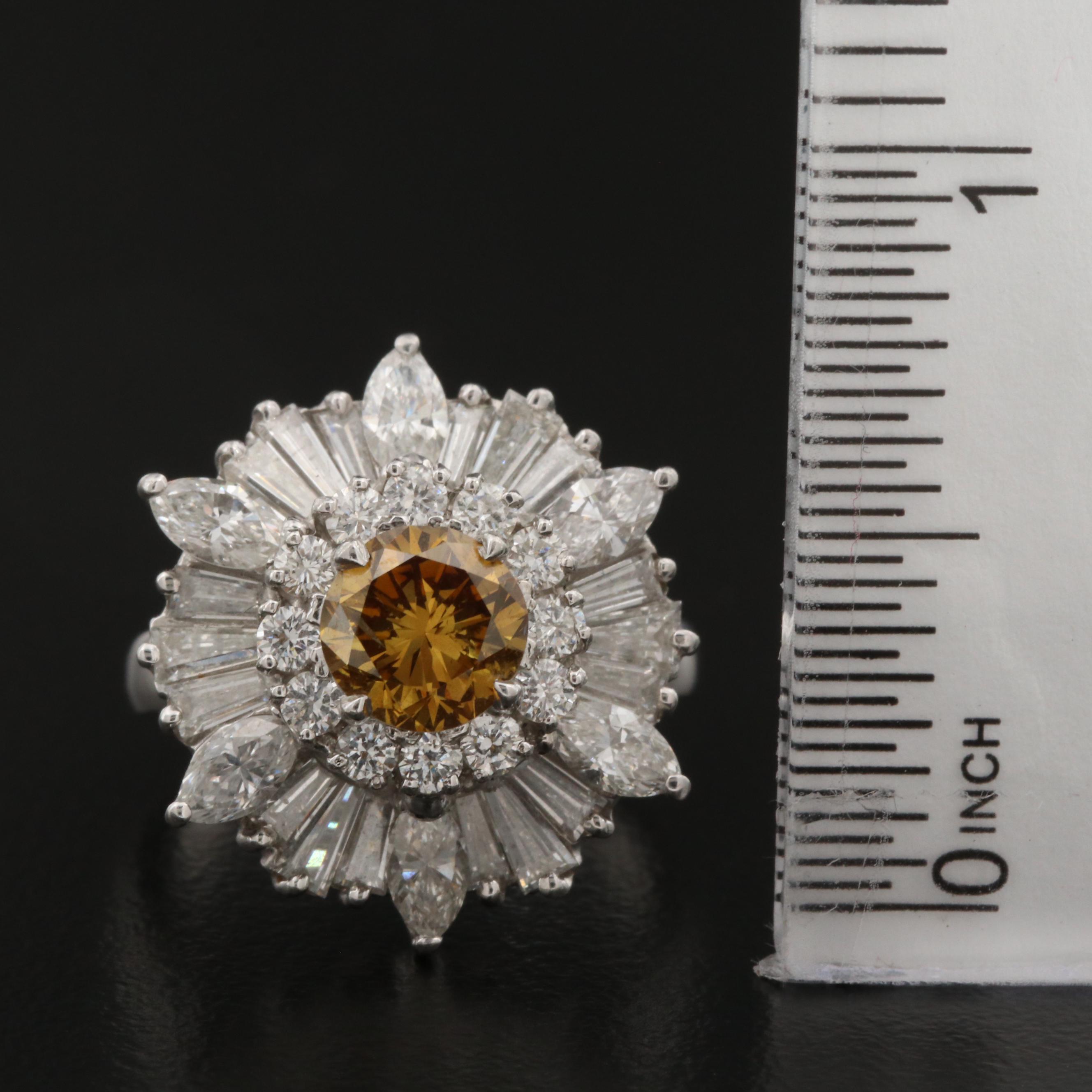 1970s Ring-Dant Platinum and 14K 3.08 CTW Diamond Convertible Ring