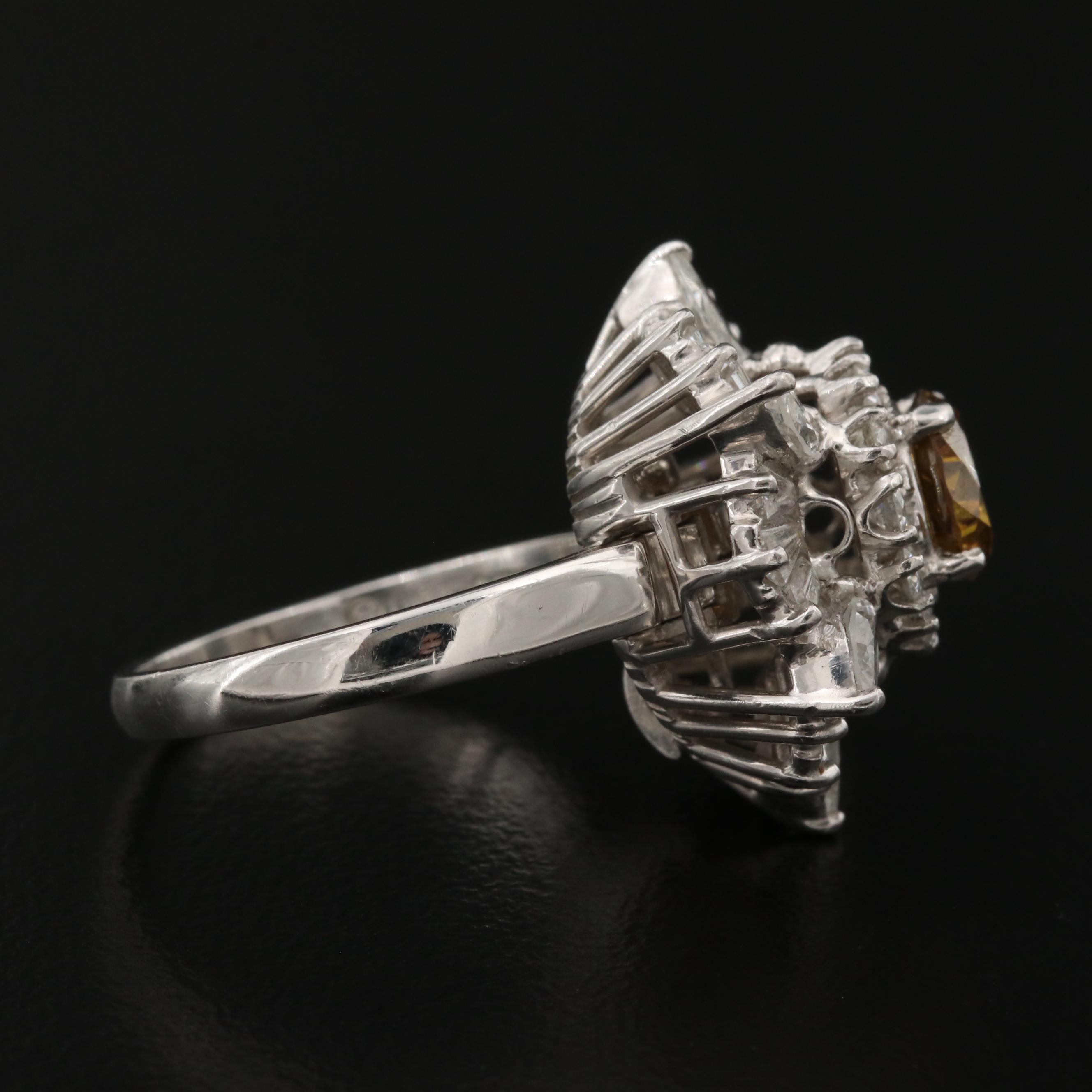 1970s Ring-Dant Platinum and 14K 3.08 CTW Diamond Convertible Ring
