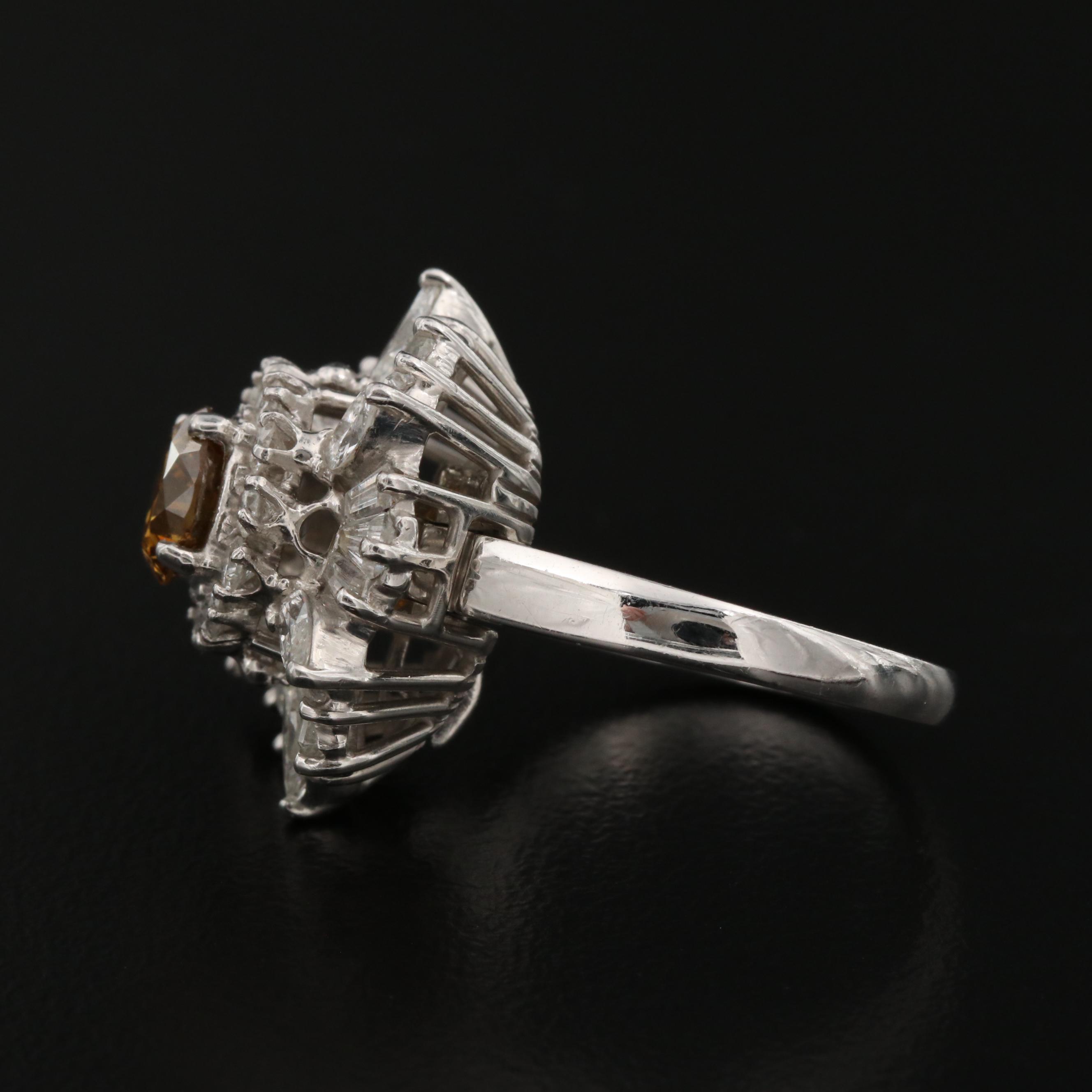1970s Ring-Dant Platinum and 14K 3.08 CTW Diamond Convertible Ring