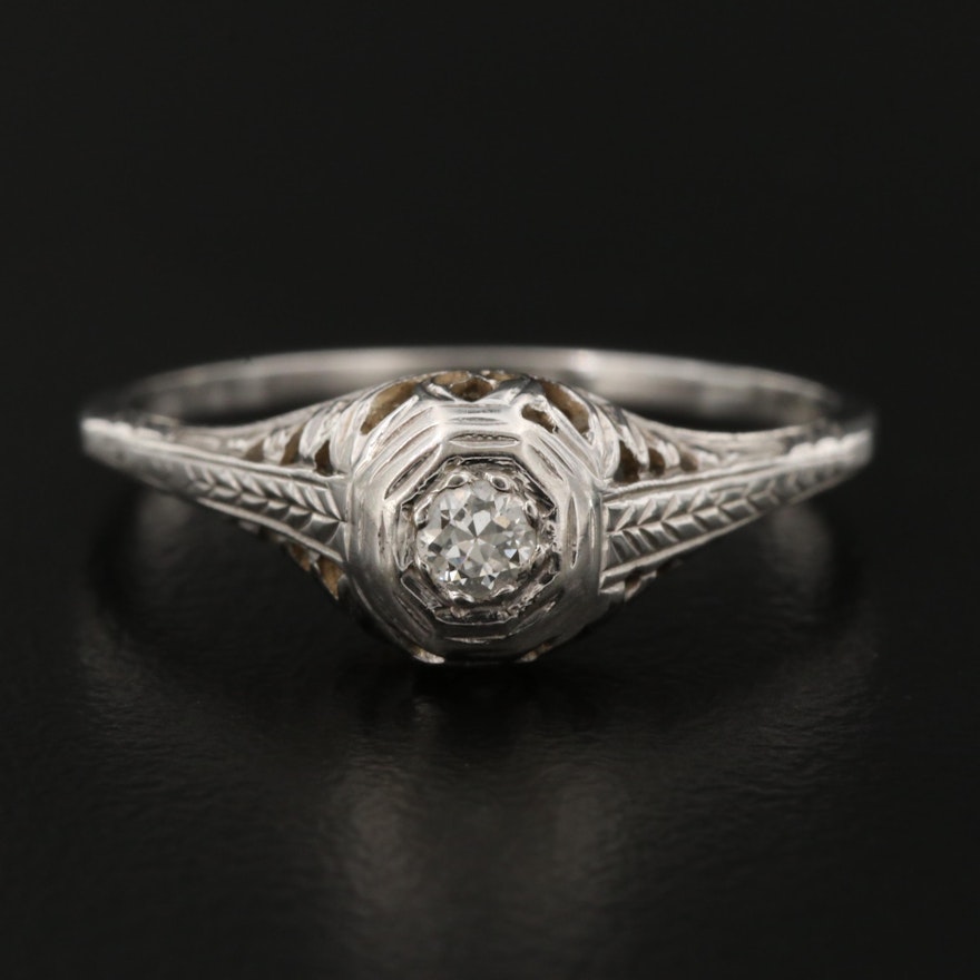 Edwardian 18K and Diamond Ring