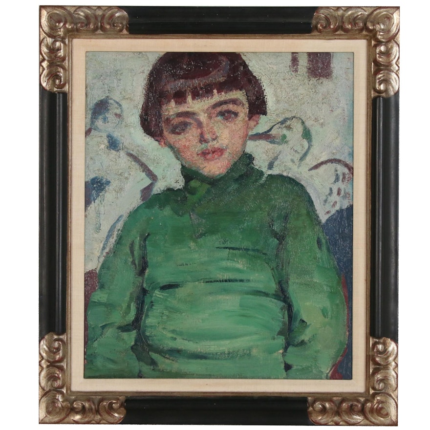Alfred Wolmark Oil Painting "Portrait of the Artist's Son, David"