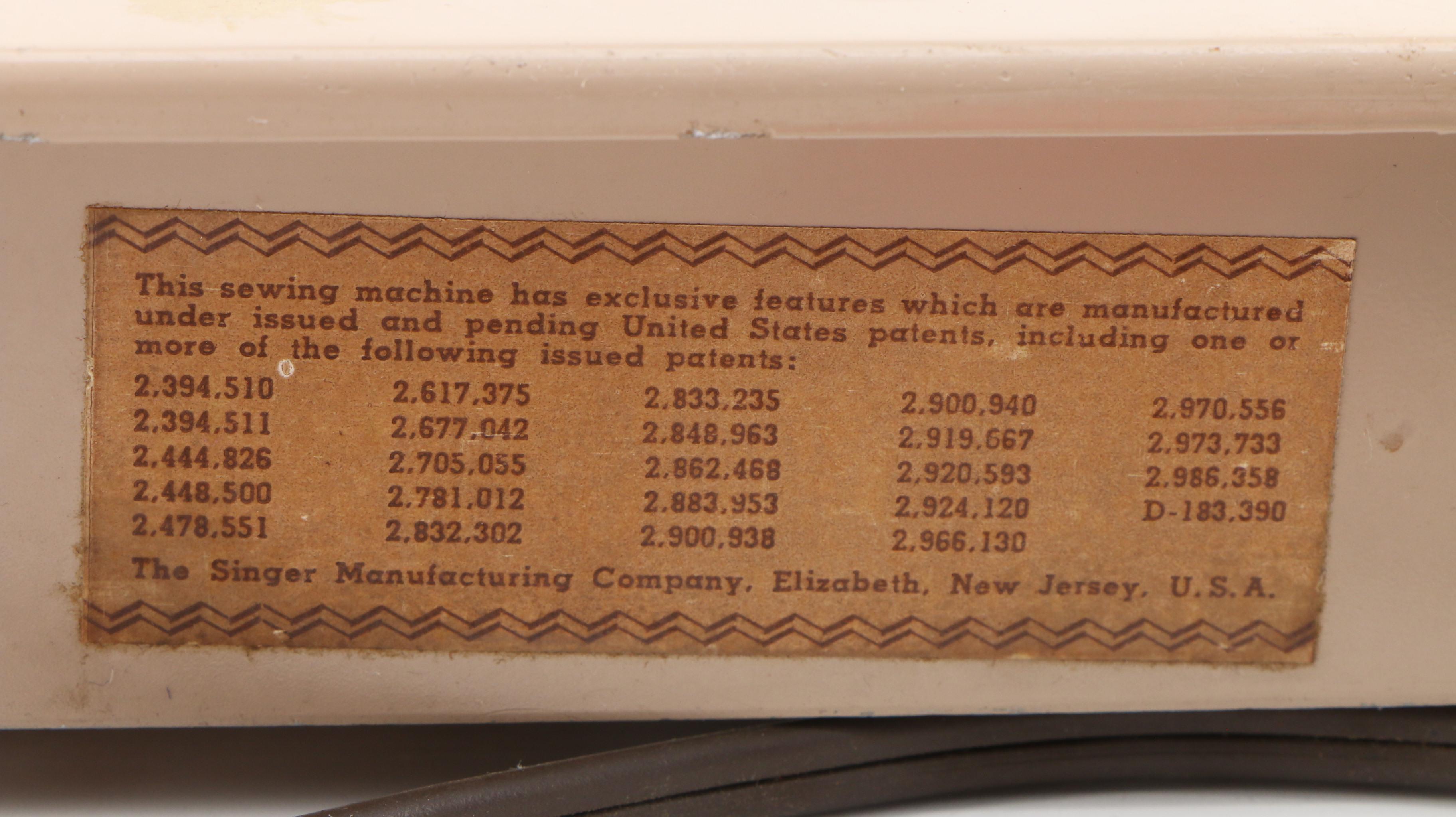 Singer Slant-O-Matic 500A "Rocketeer" Sewing Machine, 1960s