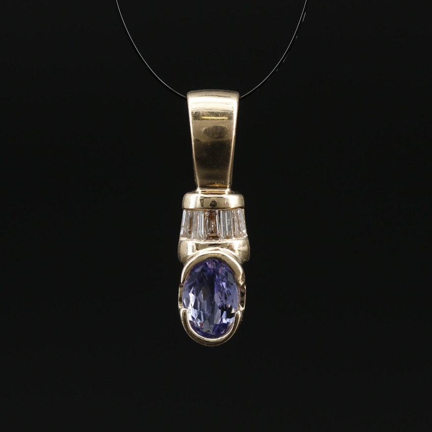 14K Tanzanite and Diamond Pendant