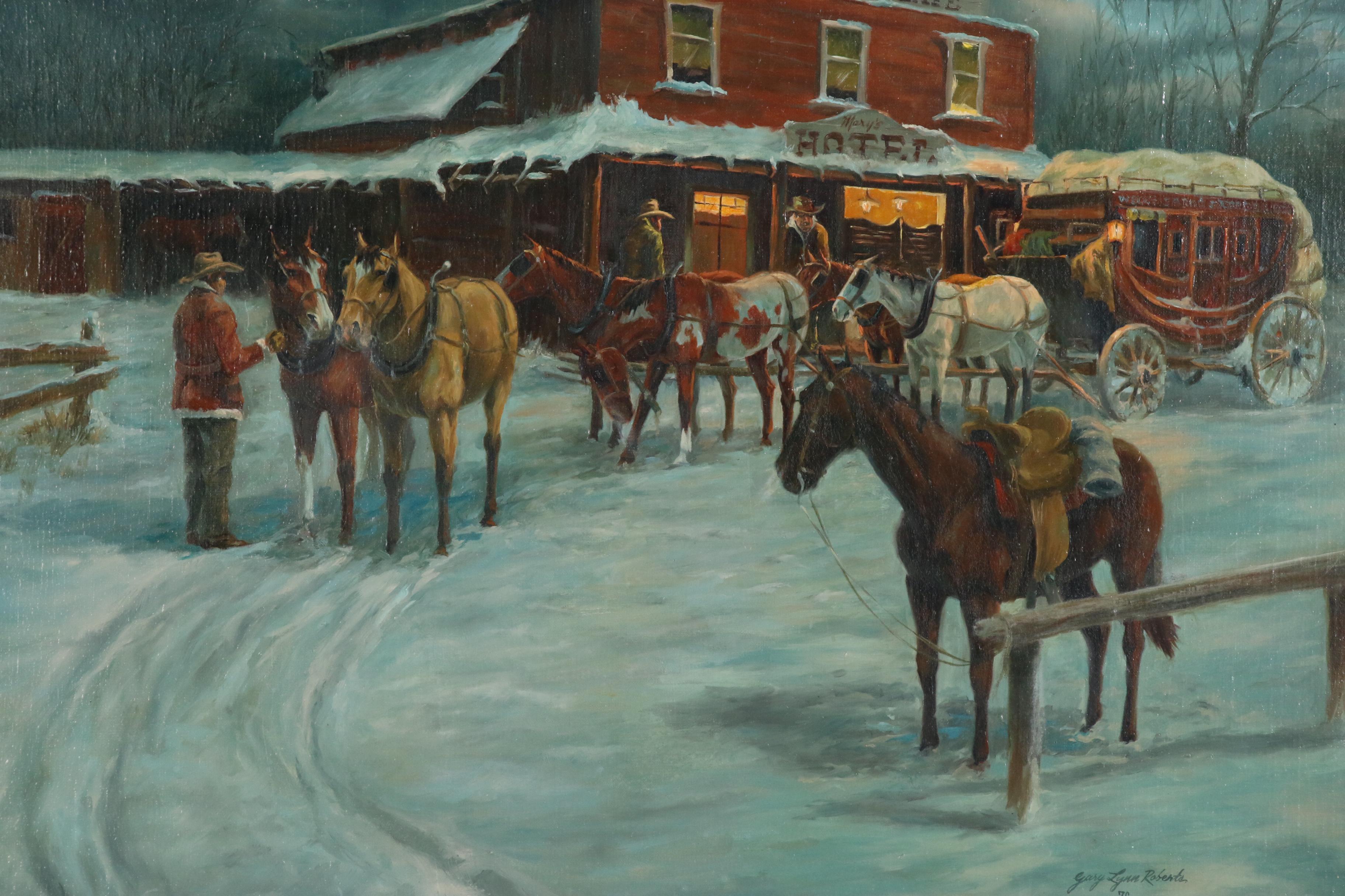 Gary Lynn Roberts Oil Painting "Morning Activity", 1976