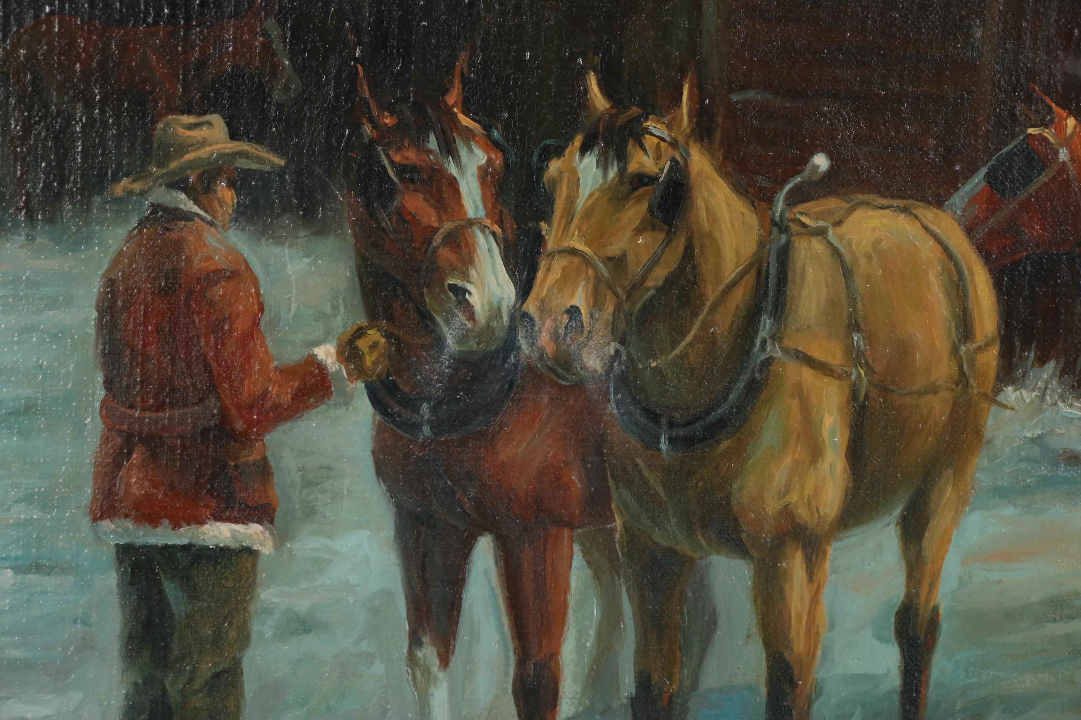 Gary Lynn Roberts Oil Painting "Morning Activity", 1976