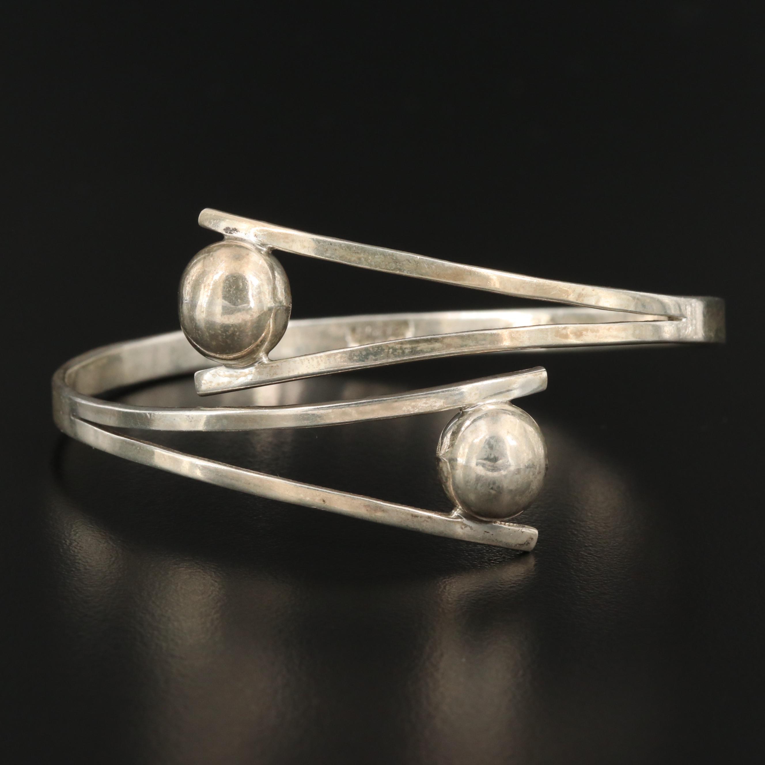 Mexican F. Balladares Sterling Bypass Bracelet