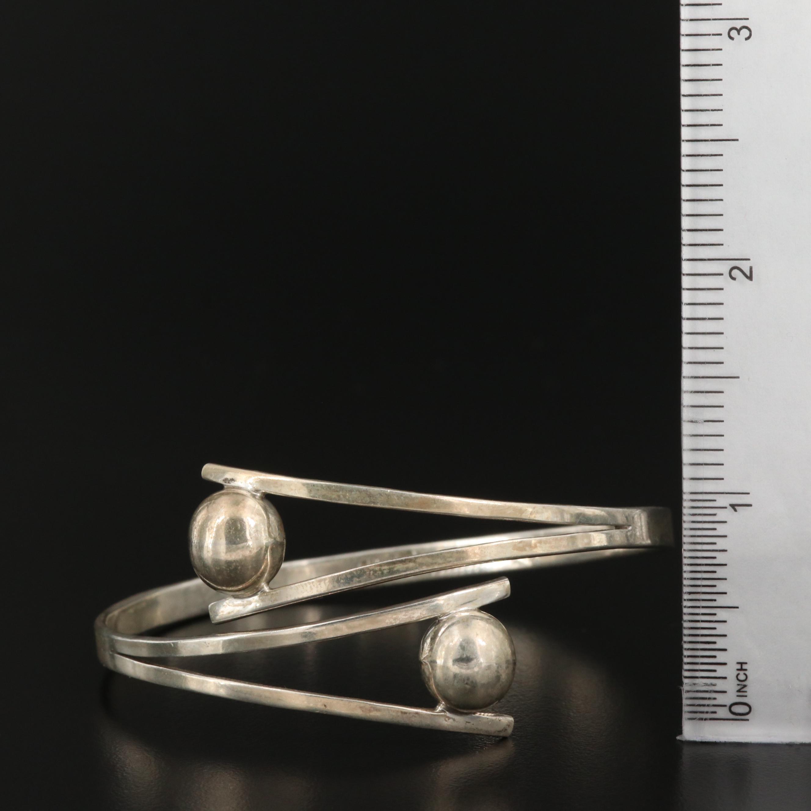 Mexican F. Balladares Sterling Bypass Bracelet