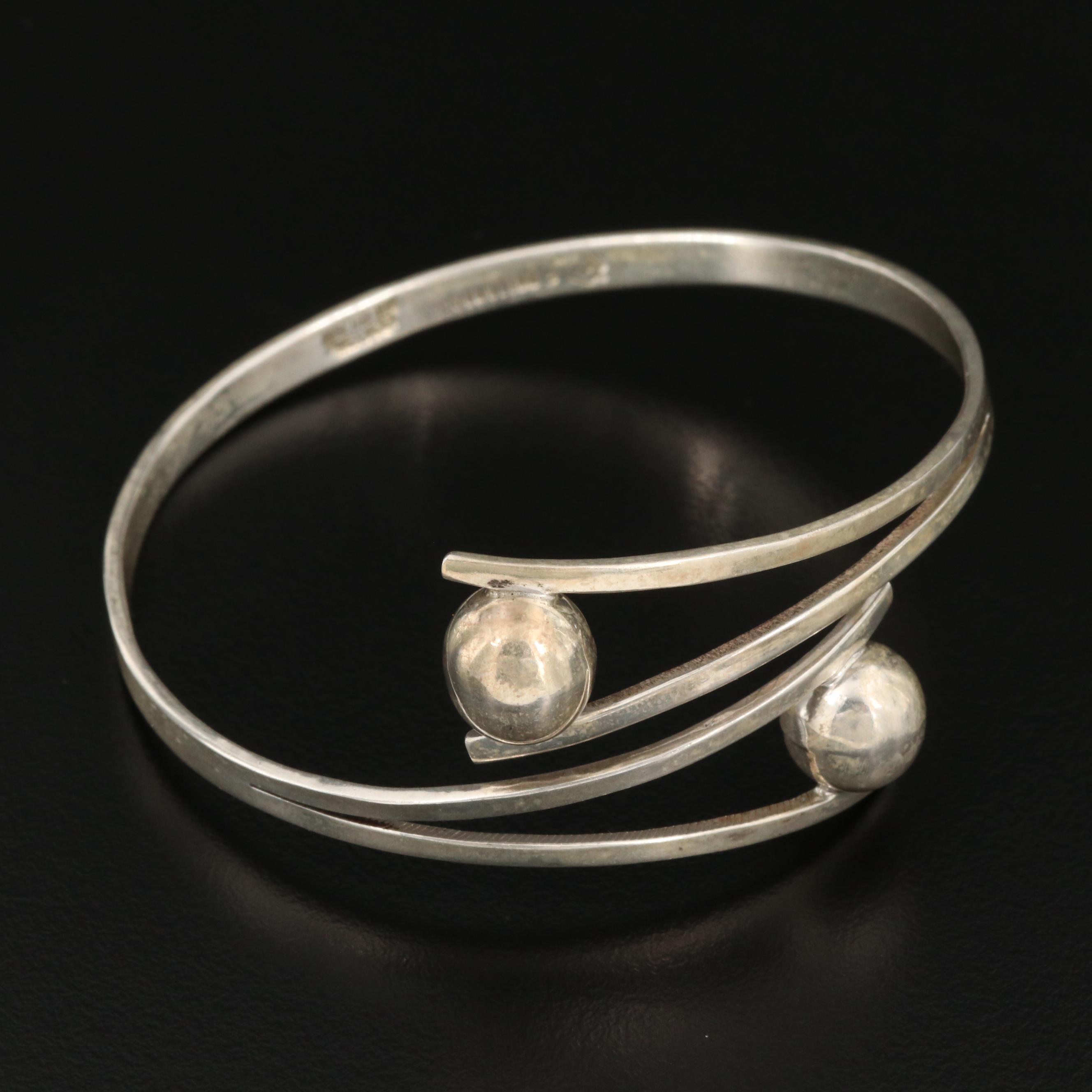 Mexican F. Balladares Sterling Bypass Bracelet