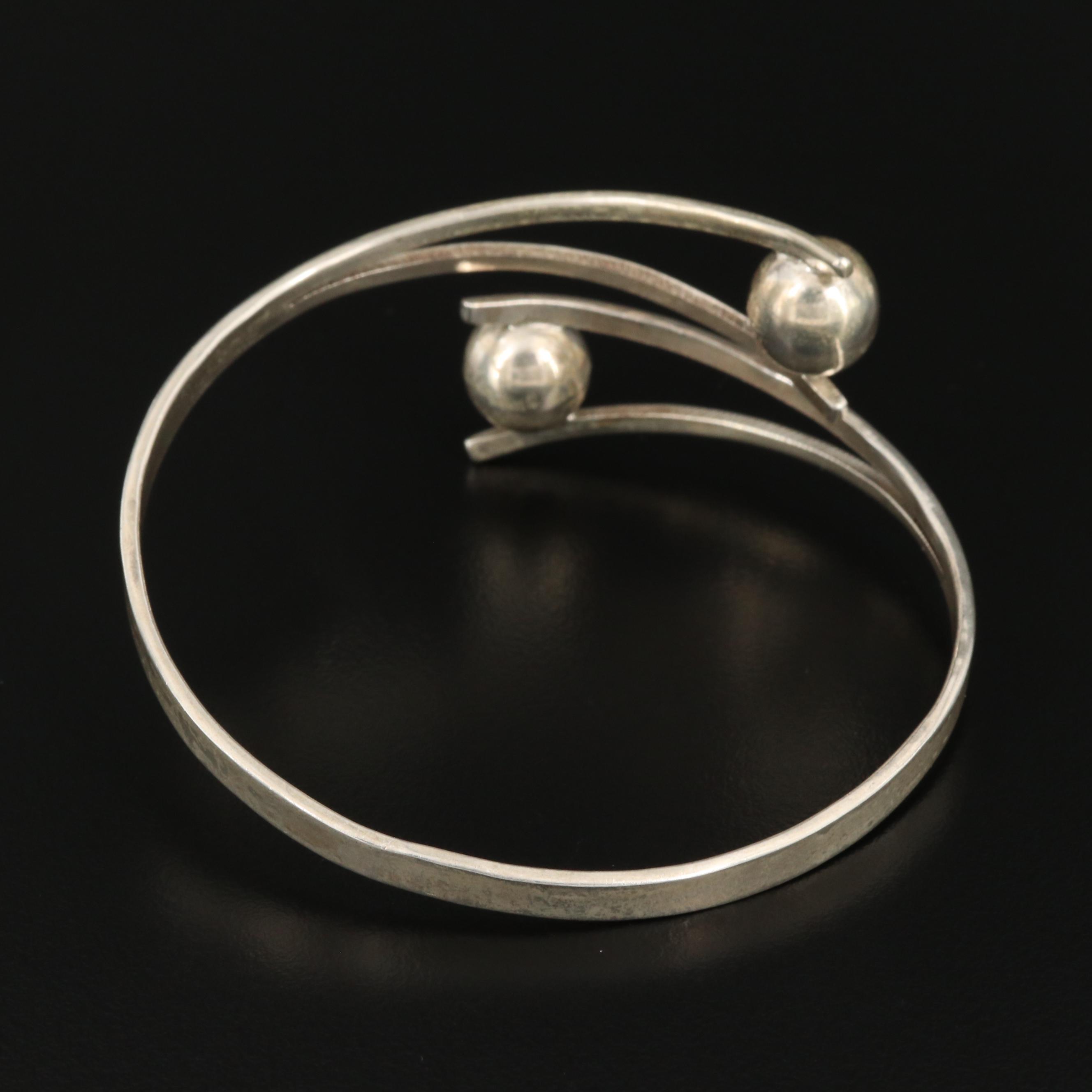 Mexican F. Balladares Sterling Bypass Bracelet