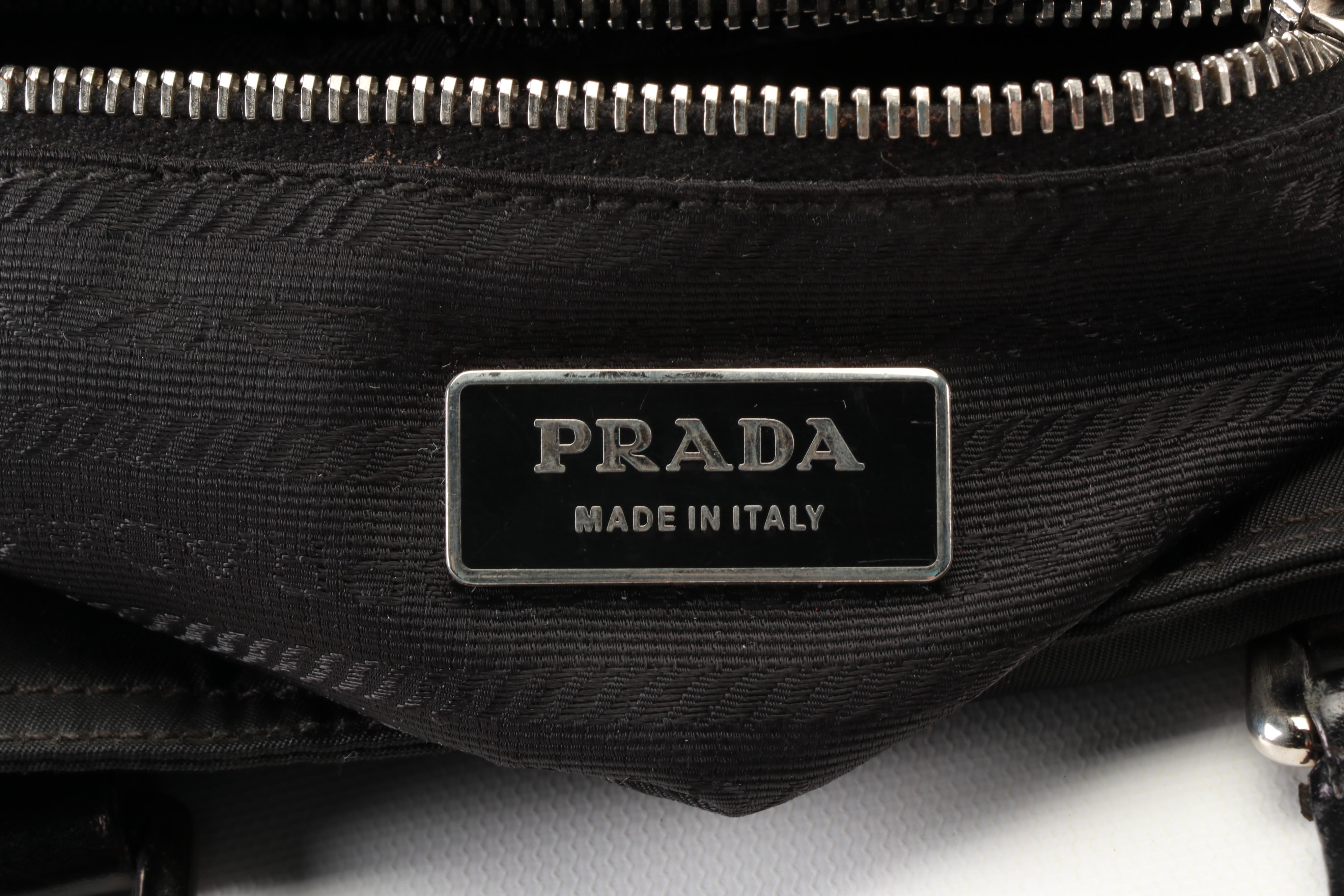 Prada Two-Way Demi Satchel in Black Tessuto Nylon and Leather