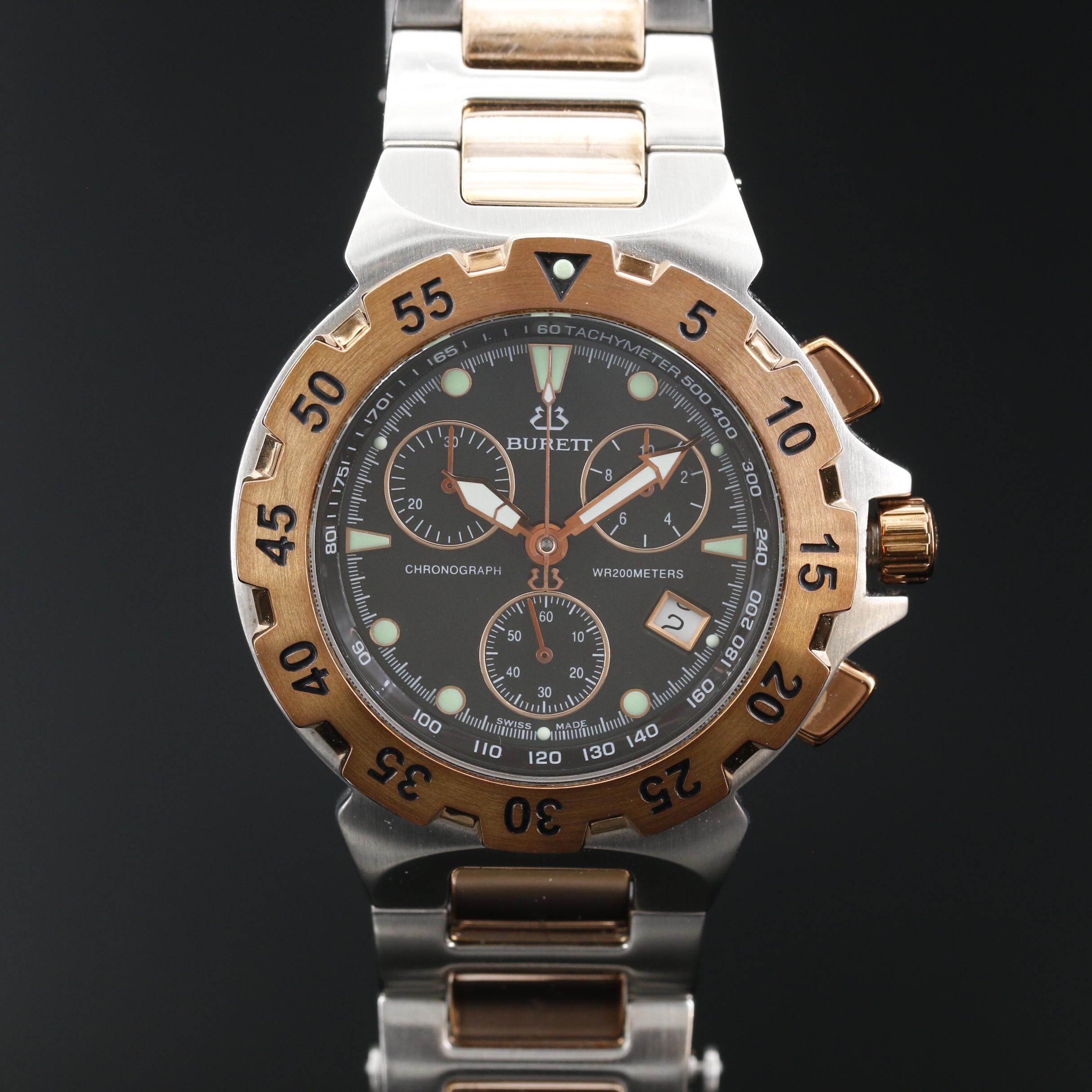 Burett Neo Abyss Chronograph Two Tone Stainless Steel Quartz Watch