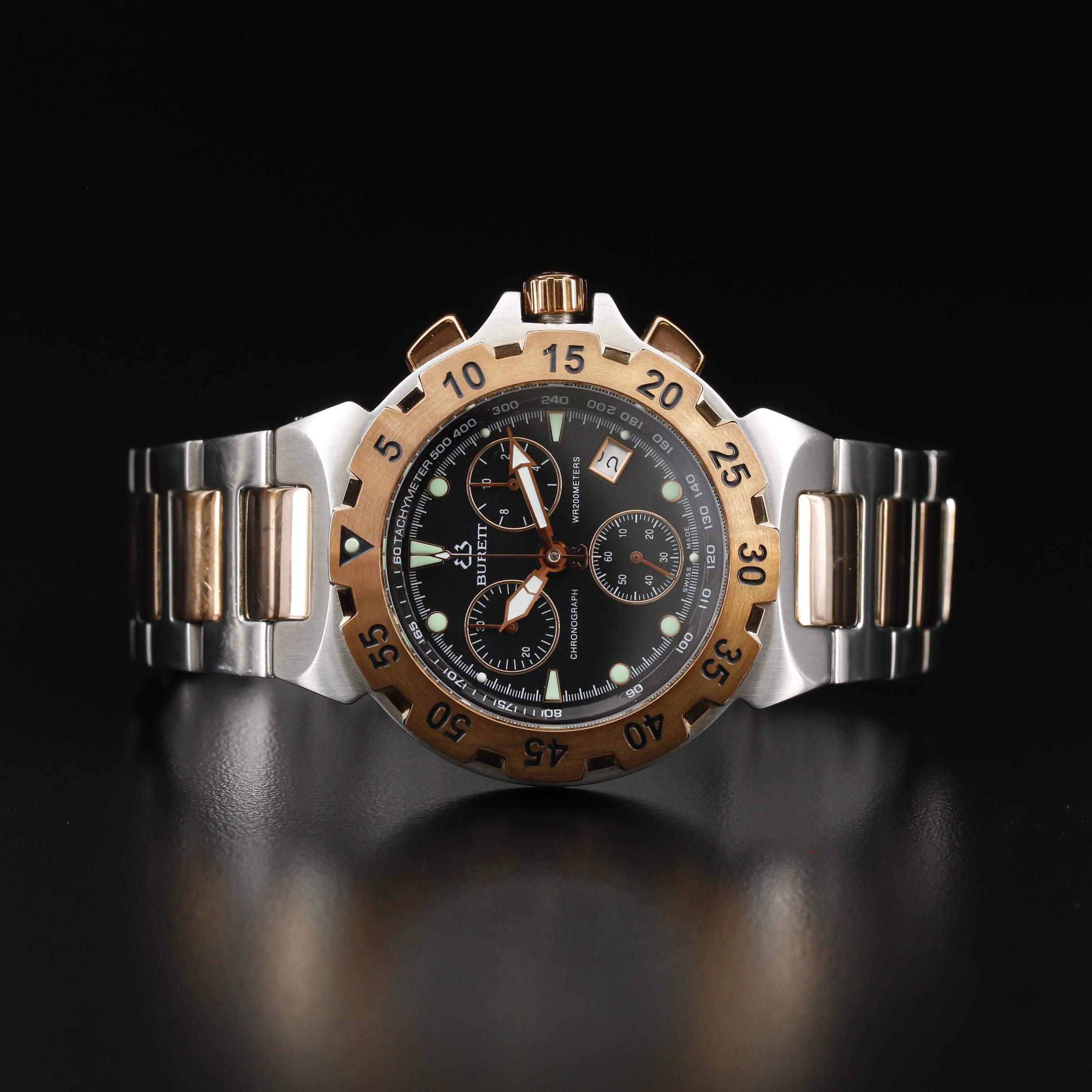 Burett Neo Abyss Chronograph Two Tone Stainless Steel Quartz Watch