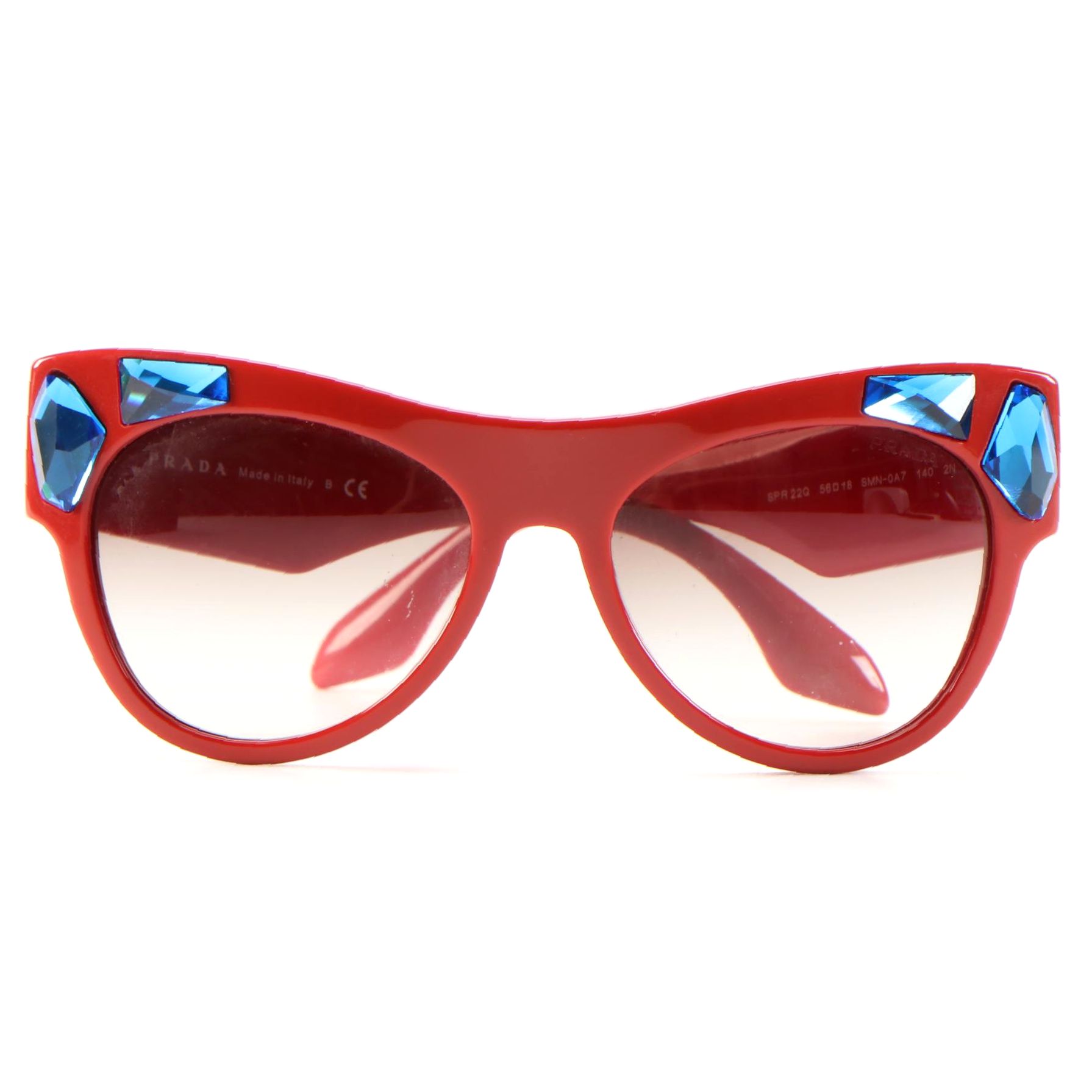 Prada SPR22Q Embellished Red Sunglasses with Case