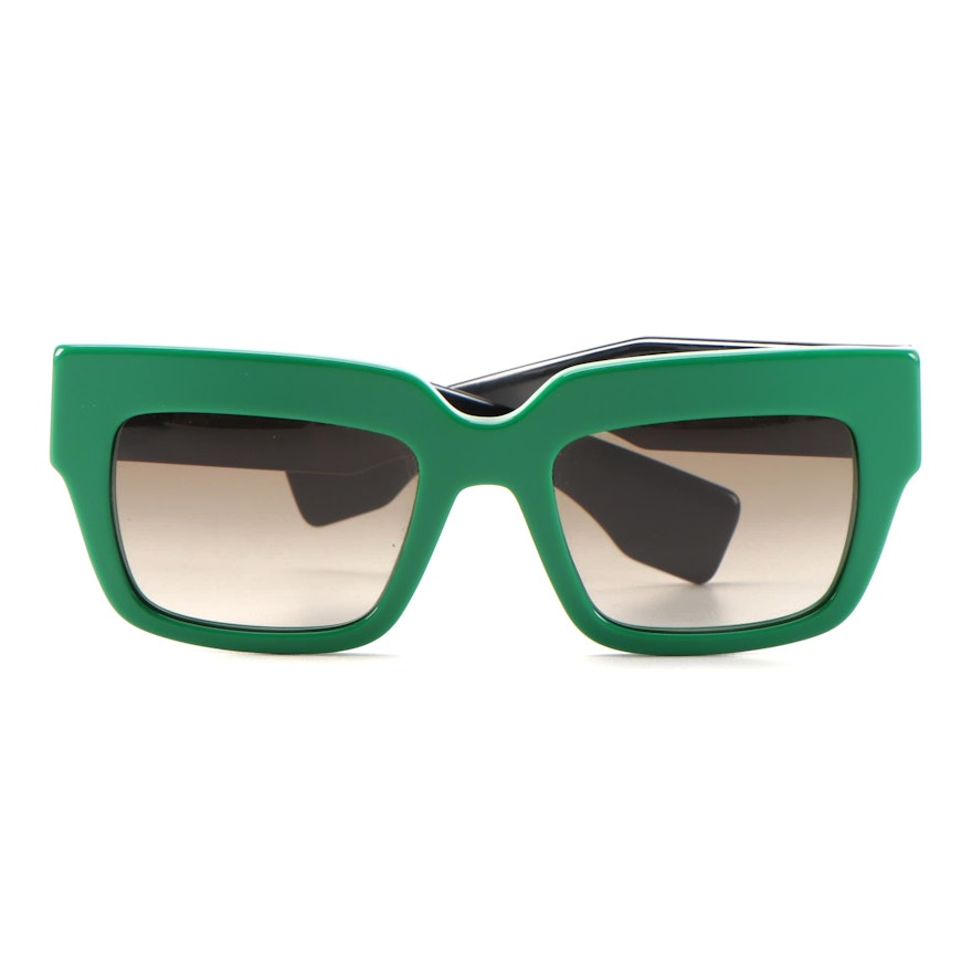 Prada SPR 28P Green/Black Square Sunglasses with Case