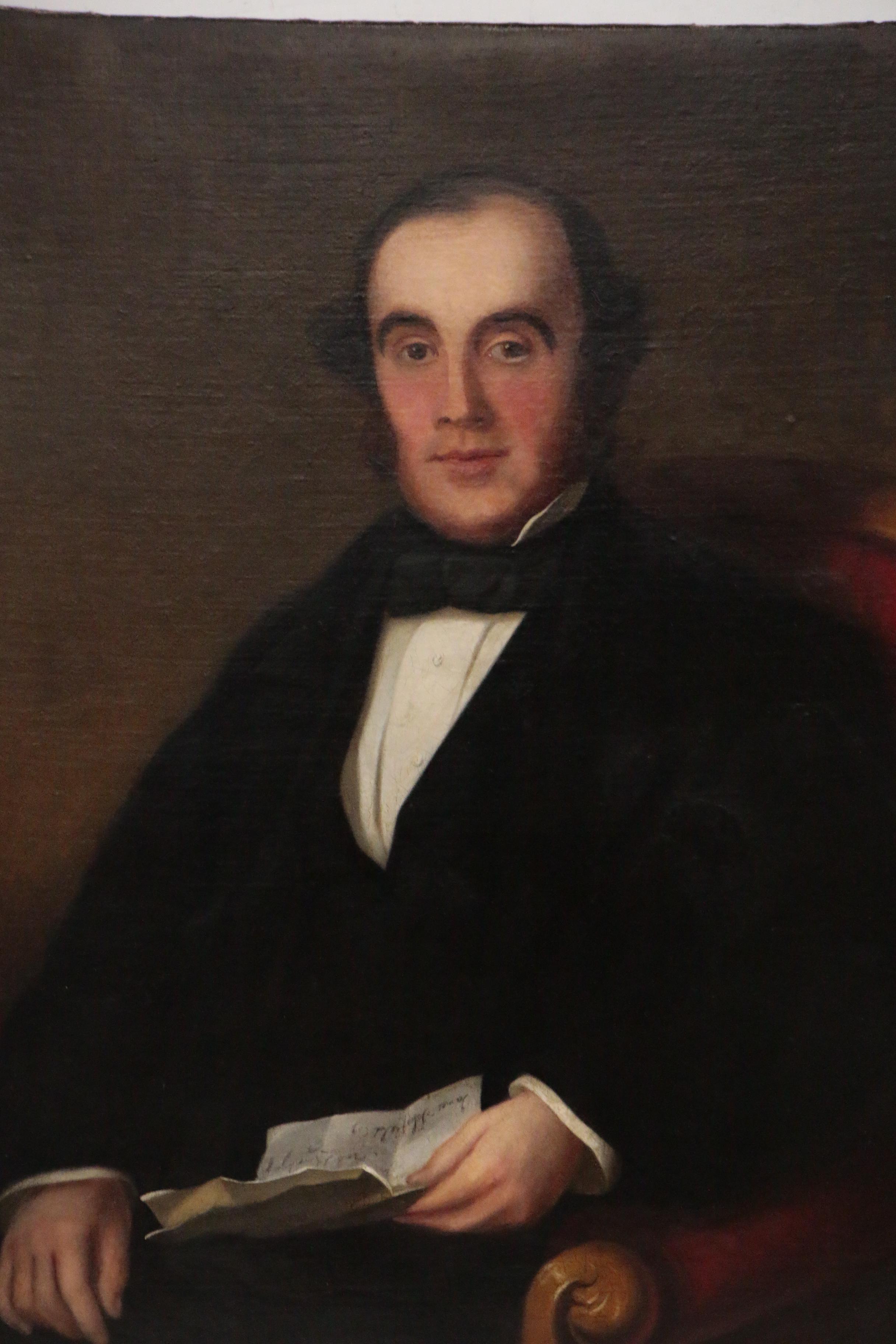 American School Oil Portrait, Possibly Reverend James Schofield, 19th Century