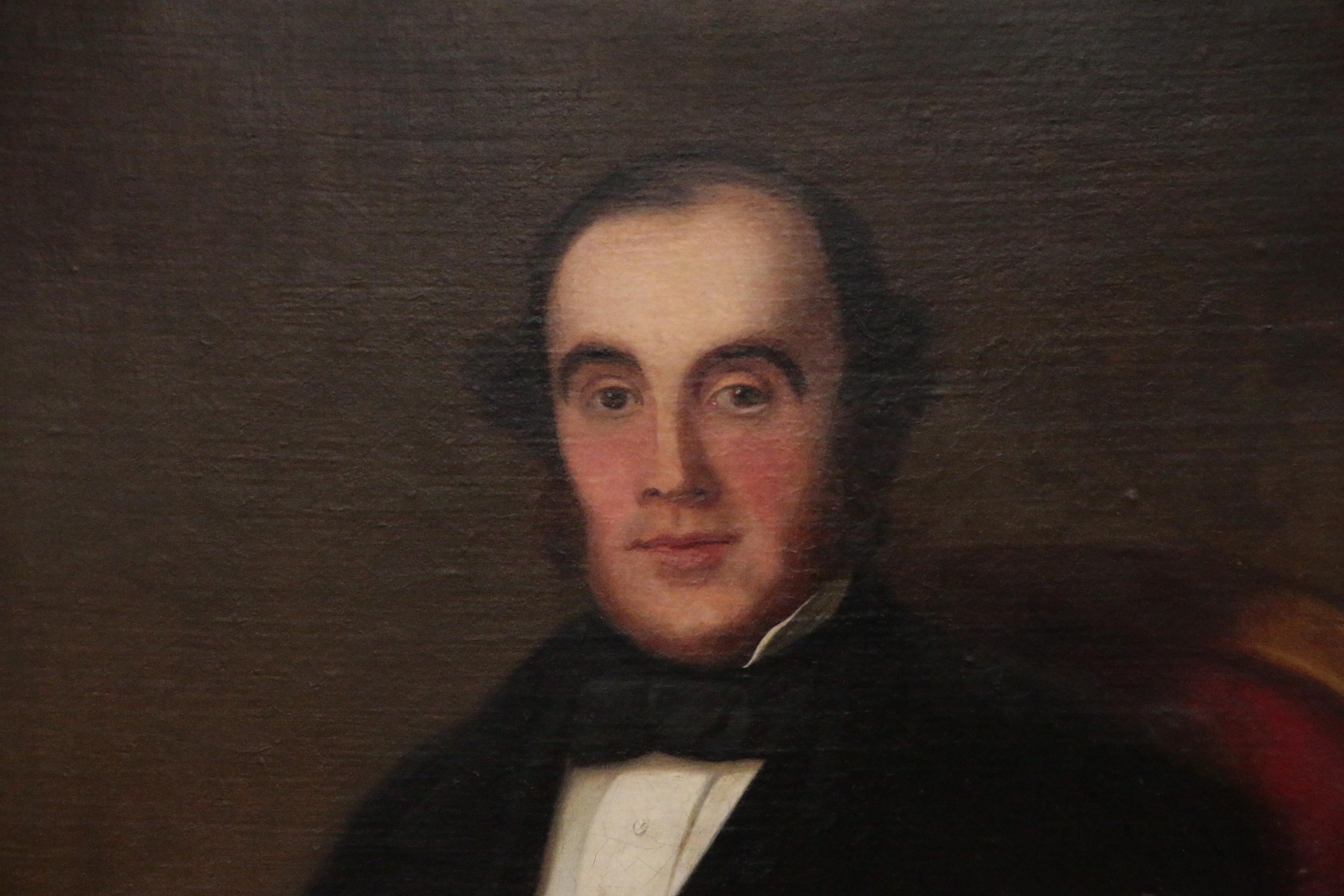 American School Oil Portrait, Possibly Reverend James Schofield, 19th Century