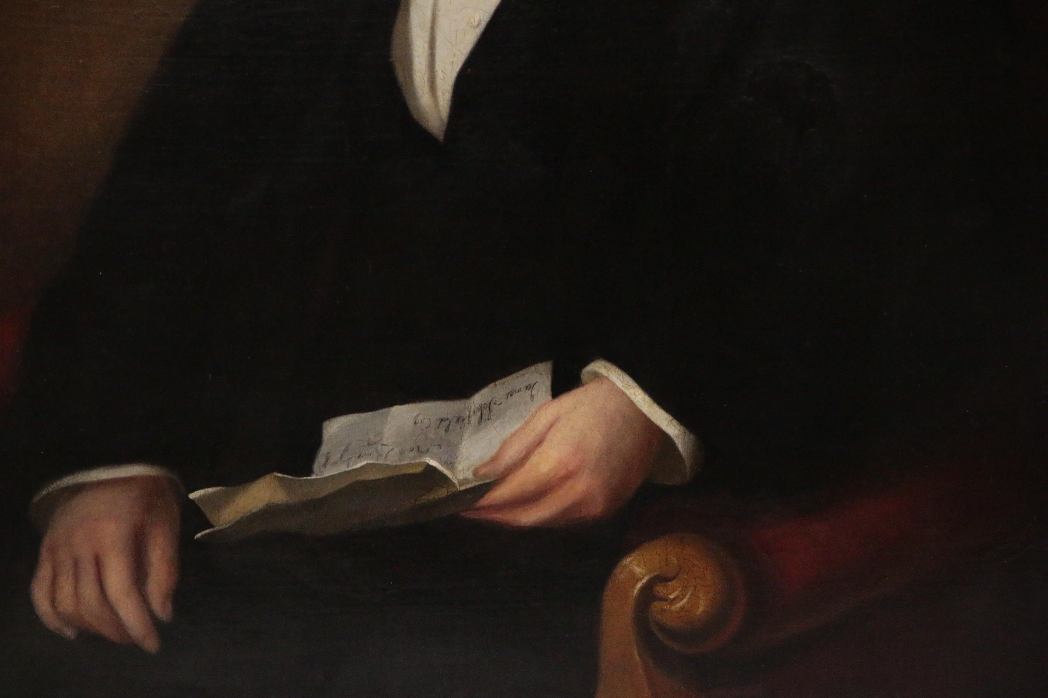 American School Oil Portrait, Possibly Reverend James Schofield, 19th Century