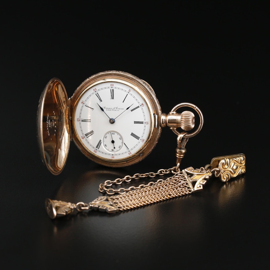 1894 Illinois Watch Co. For Aman & Crane, Dayton Gold Filled Pocket Watch