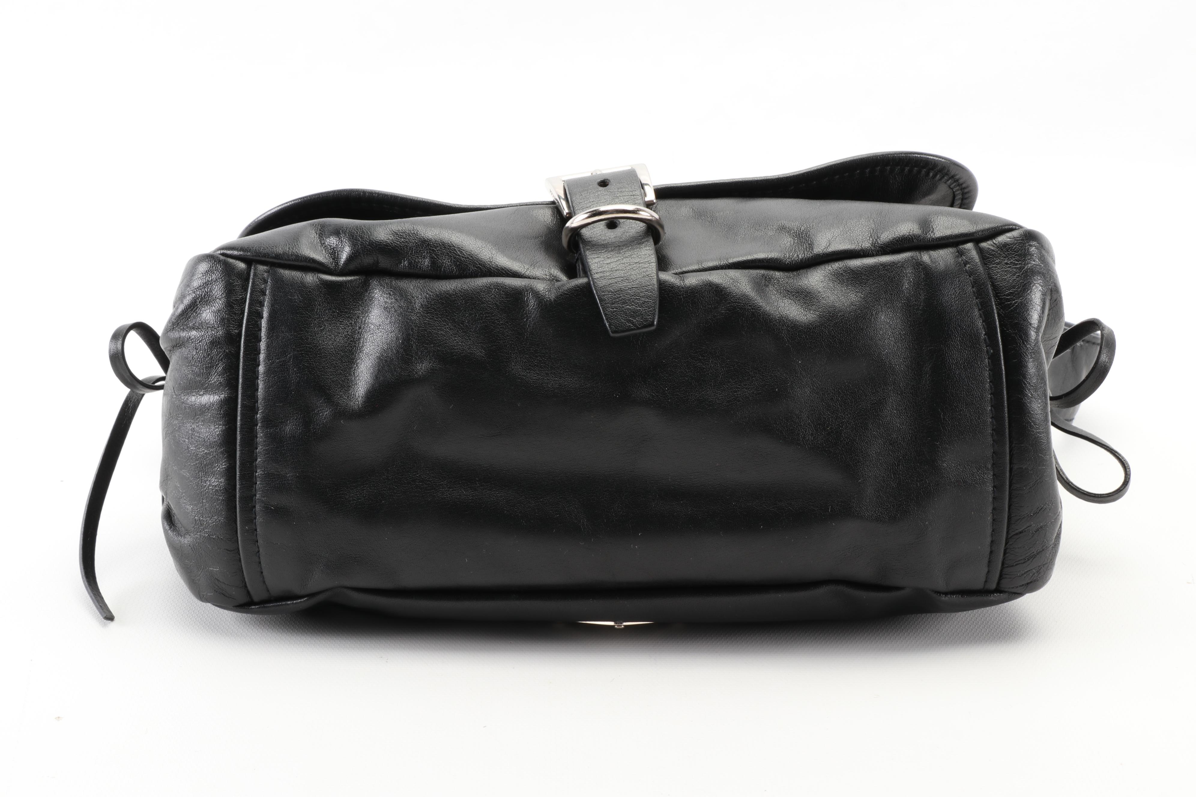Prada Bow Soft Shoulder Bag in Black Nappa Leather