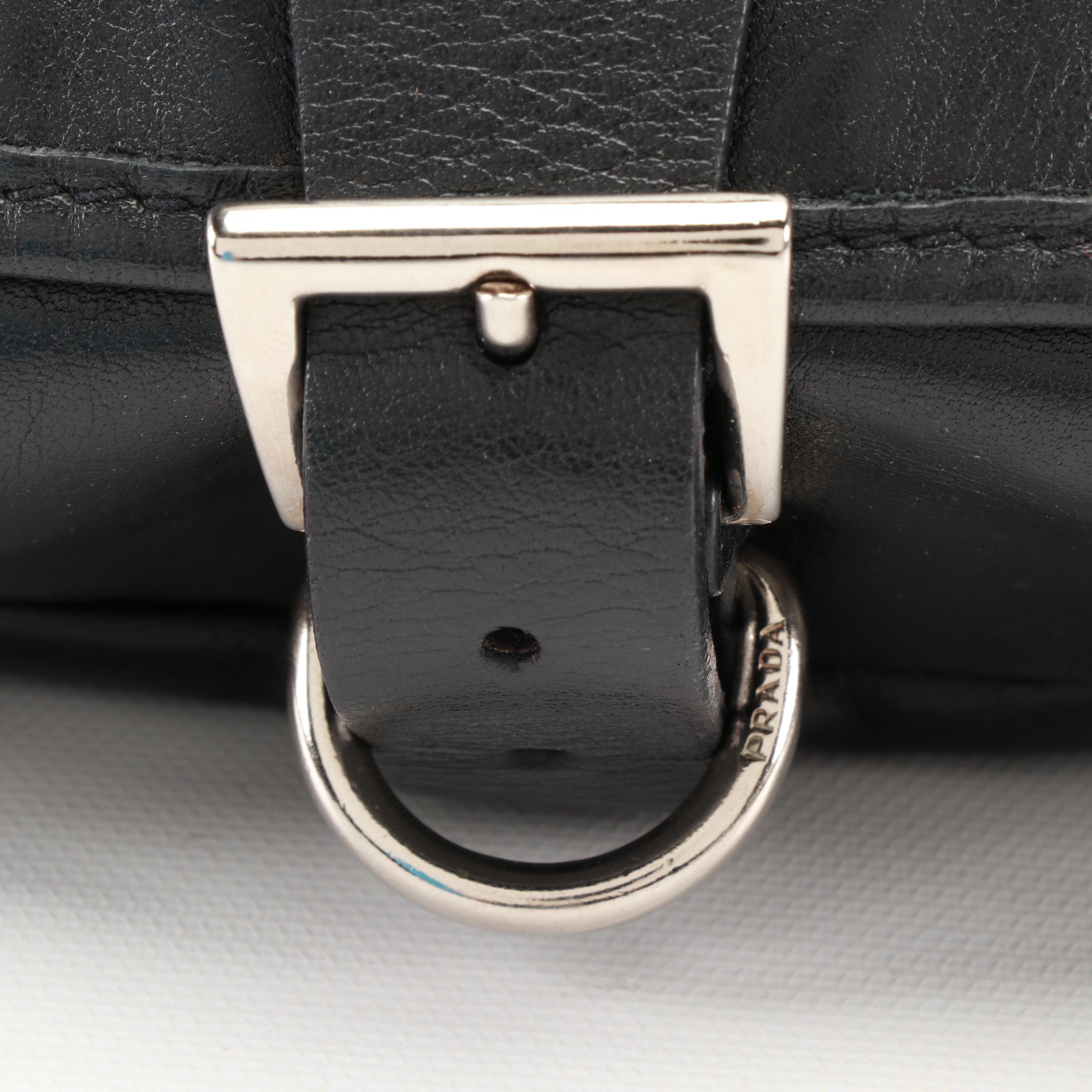 Prada Bow Soft Shoulder Bag in Black Nappa Leather